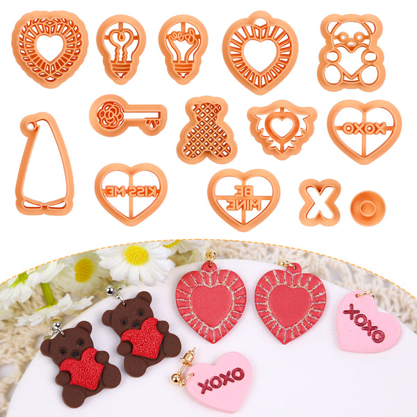  Puocaon Valentines Polymer Clay Cutters - 9 Pcs Clay