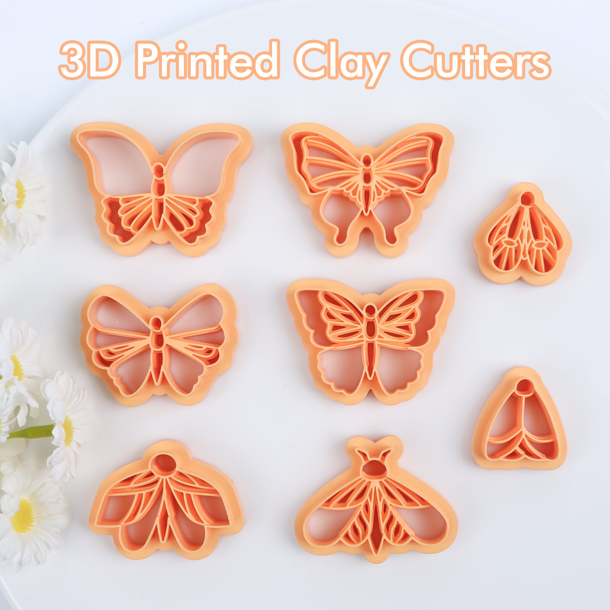 Puocaon Butterfly Polymer Clay Cutters 8 Pcs