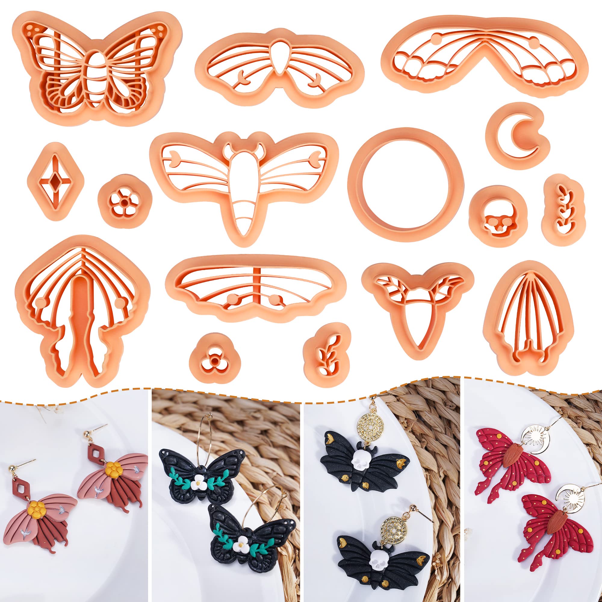 Puocaon Polymer Clay Cutters Luna Moth 16 Shapes