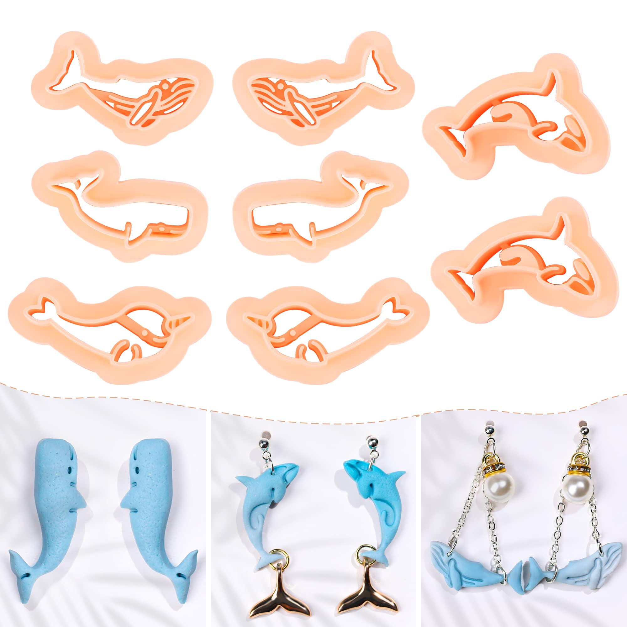 Puocaon Whale Clay Earring Cutters 8 Pcs