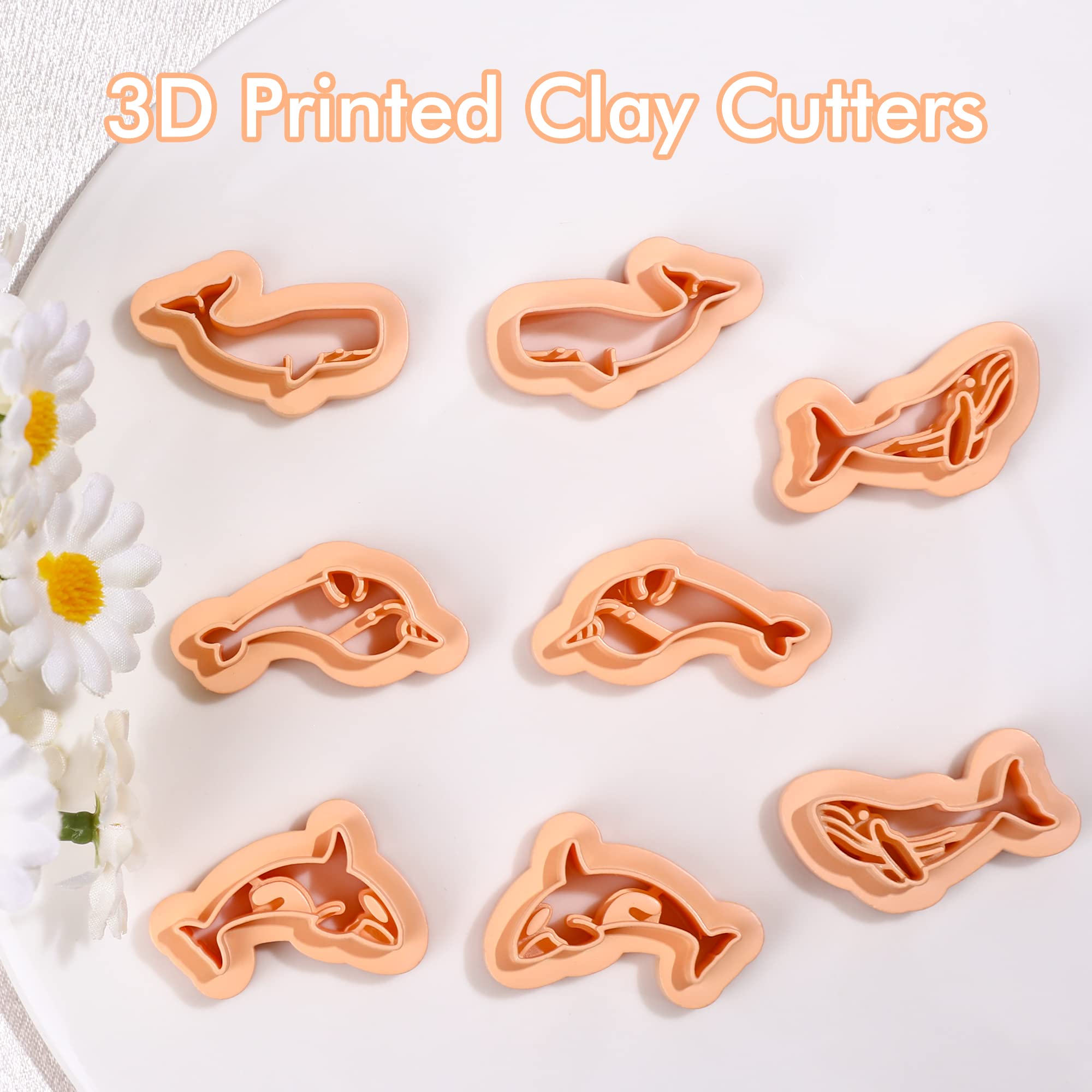 Puocaon Whale Clay Earring Cutters 8 Pcs