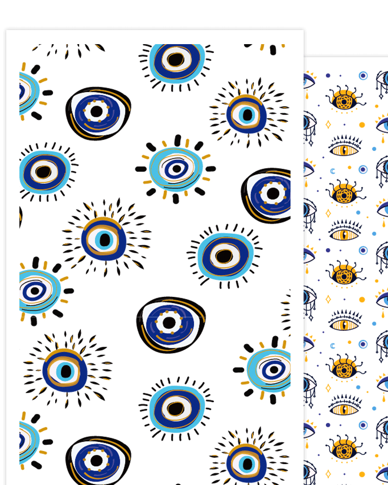 Puocaon Evil Eye Clay Transfer Paper, 20 Pcs Clay Transfer Paper for Polymer Clay Earrings, Mystic Polymer Clay Transfer Sheets for Earrings, Image Print Transfer Paper for Polymer Clay Jewelry