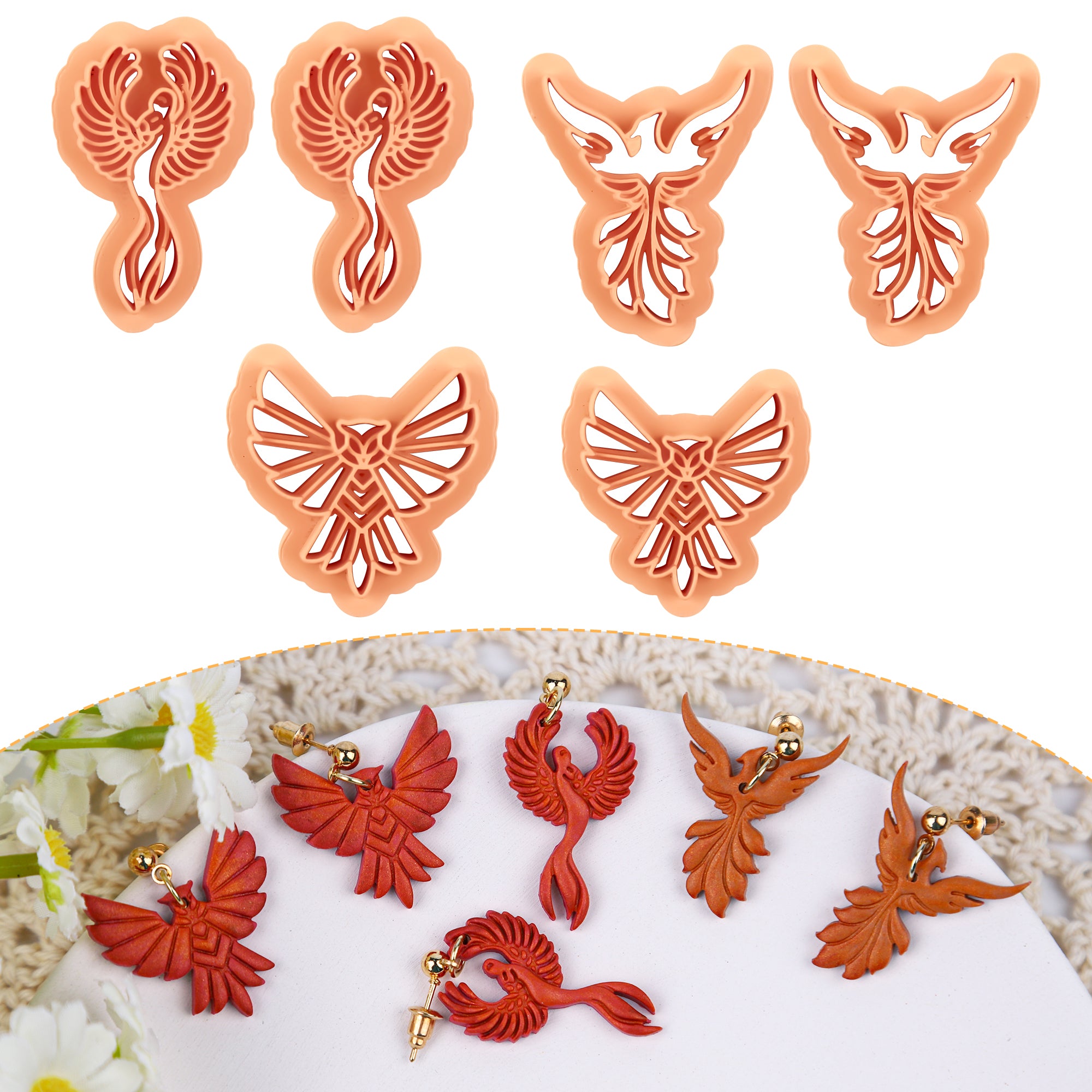 Puocaon Phoenix Polymer Clay Cutters 6 Pcs