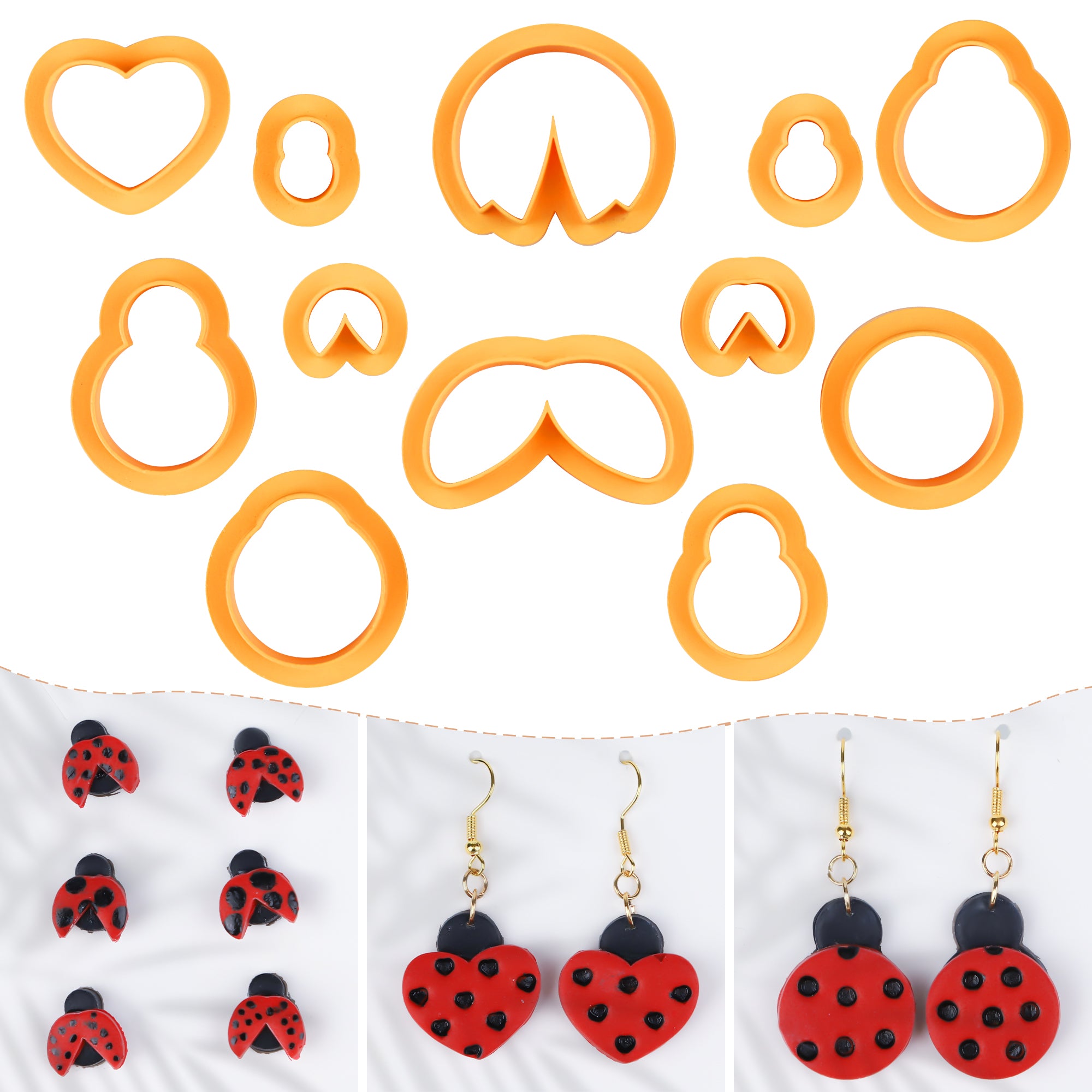 Puocaon Cute Ladybug Clay Cutters 18 Pcs