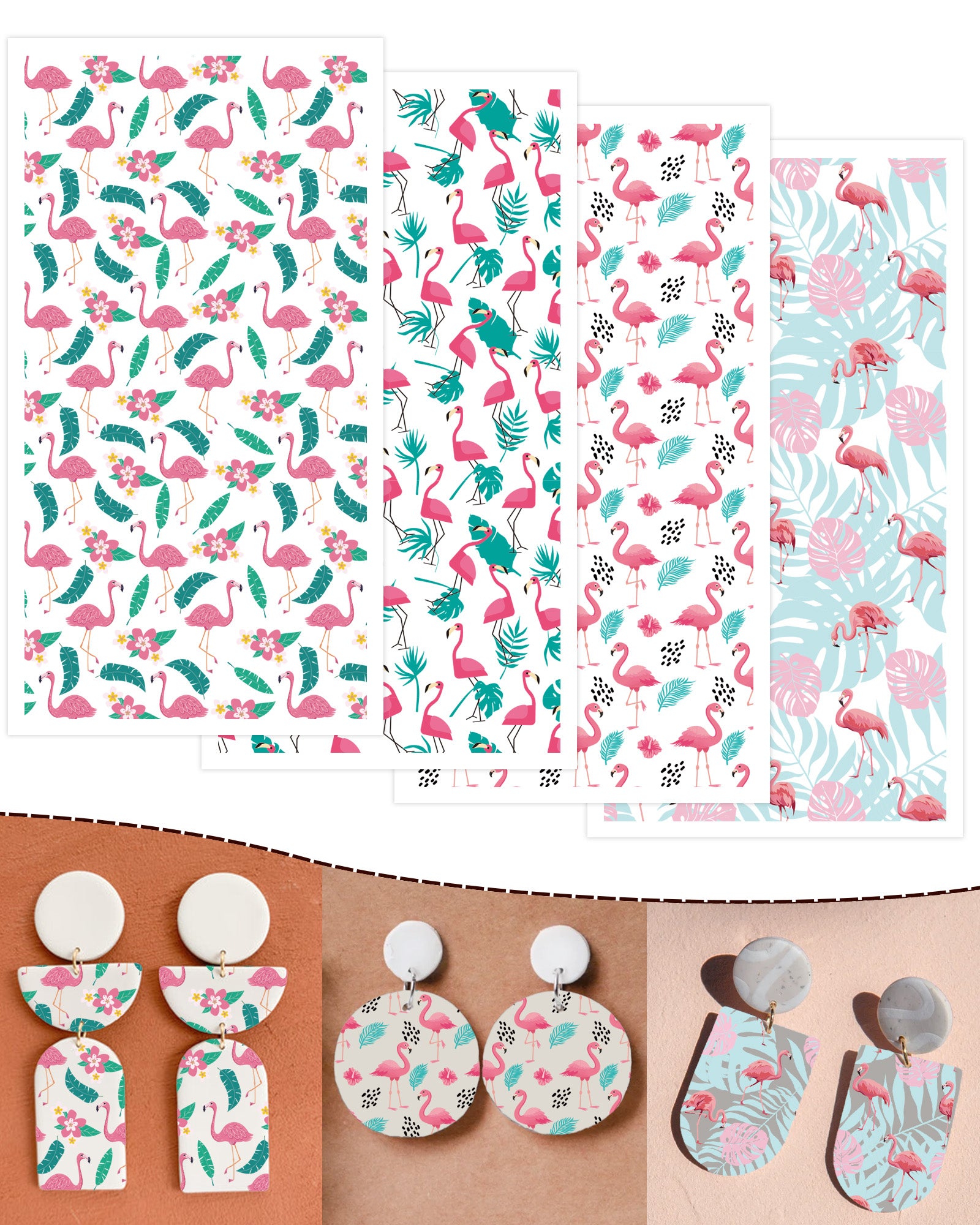 Puocaon Flamingo Animal Transfer Paper 20 Pcs