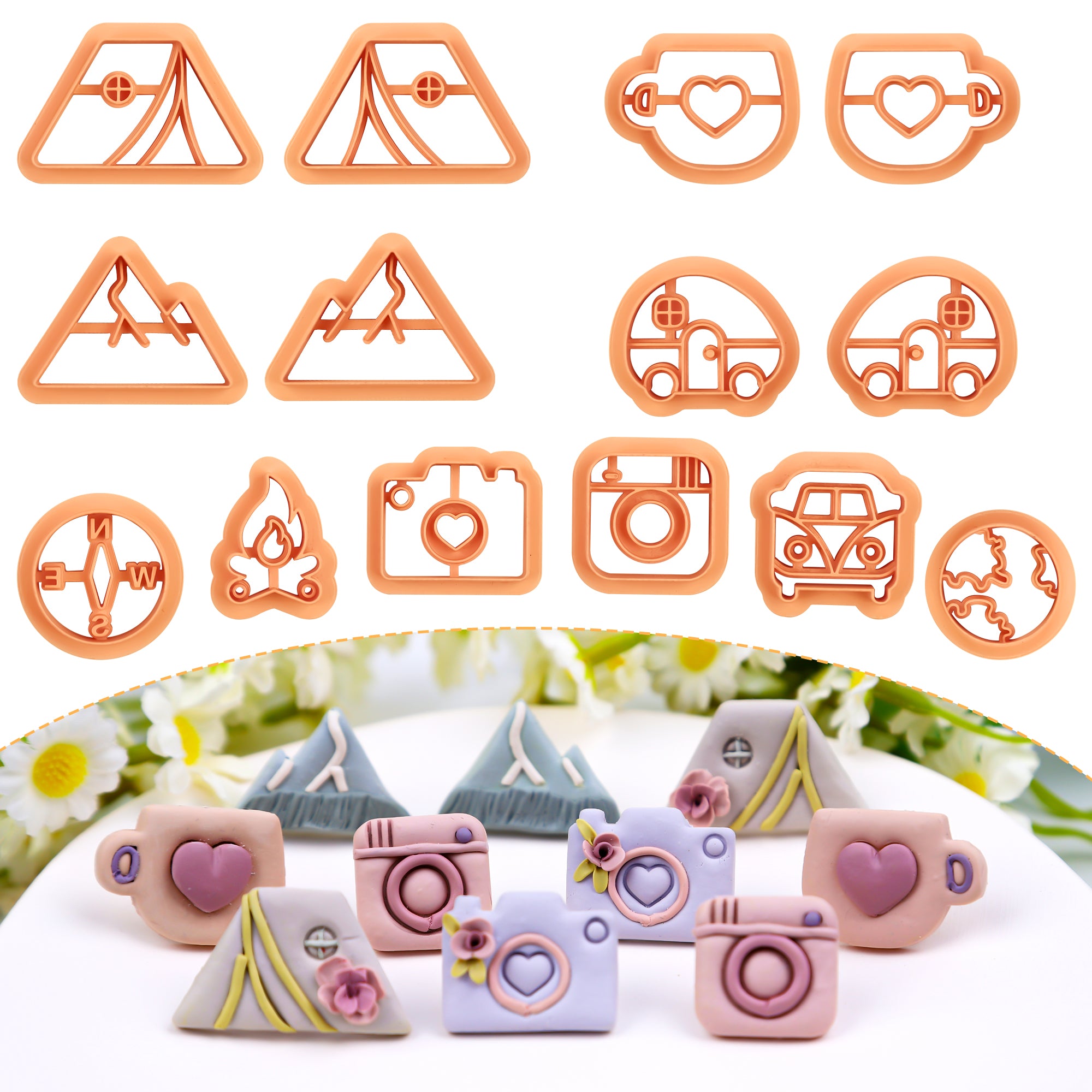 Puocaon Camping Polymer Clay Cuters 14 Pcs