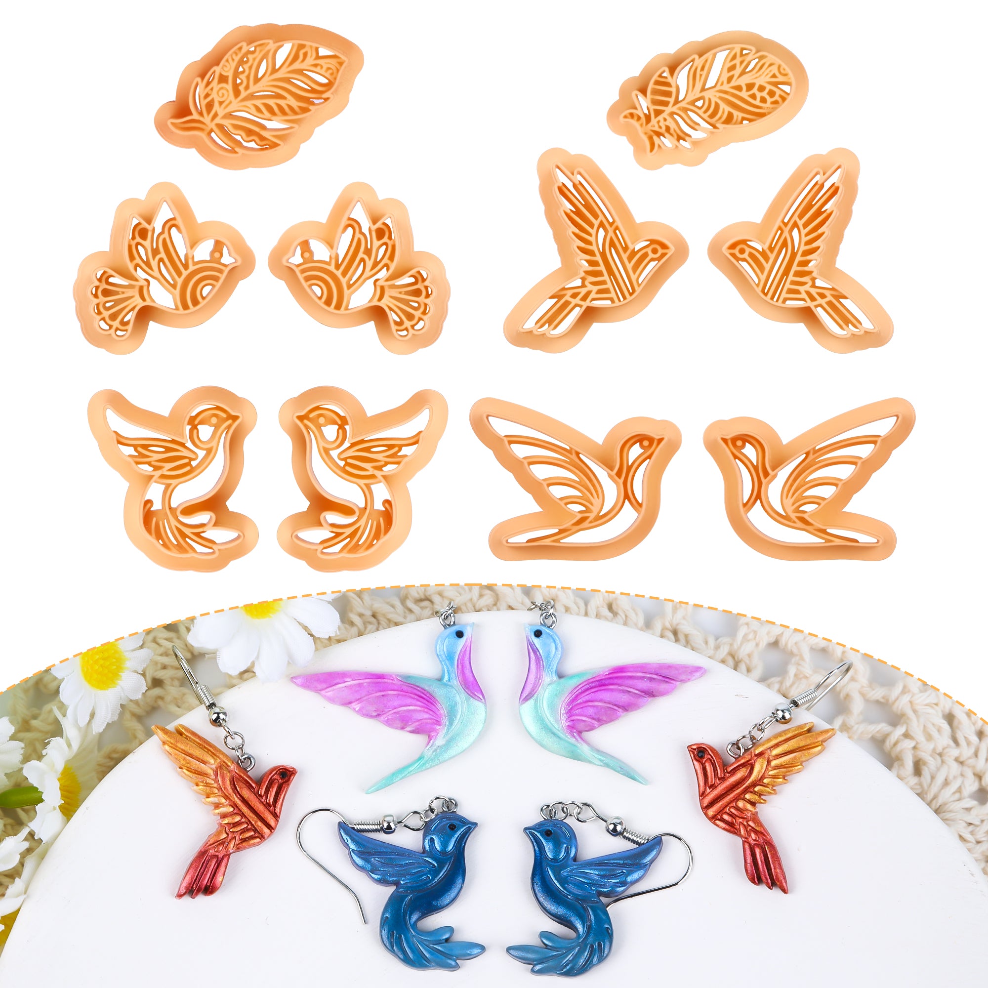 Puocaon Hummingbird Polymer Clay Cutters 10 Pcs