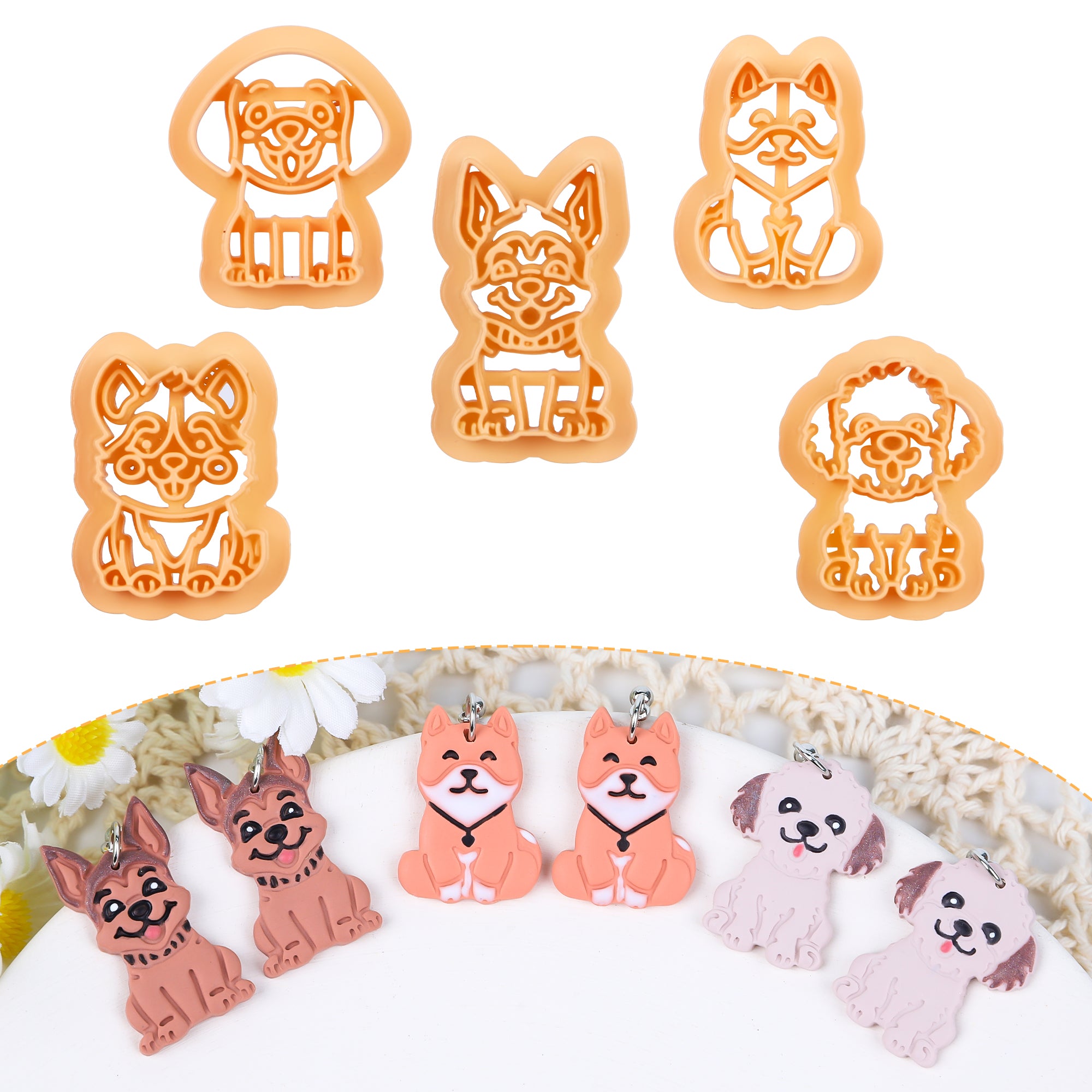 Puocaon Dog Pets Clay Cutters 5 Pcs