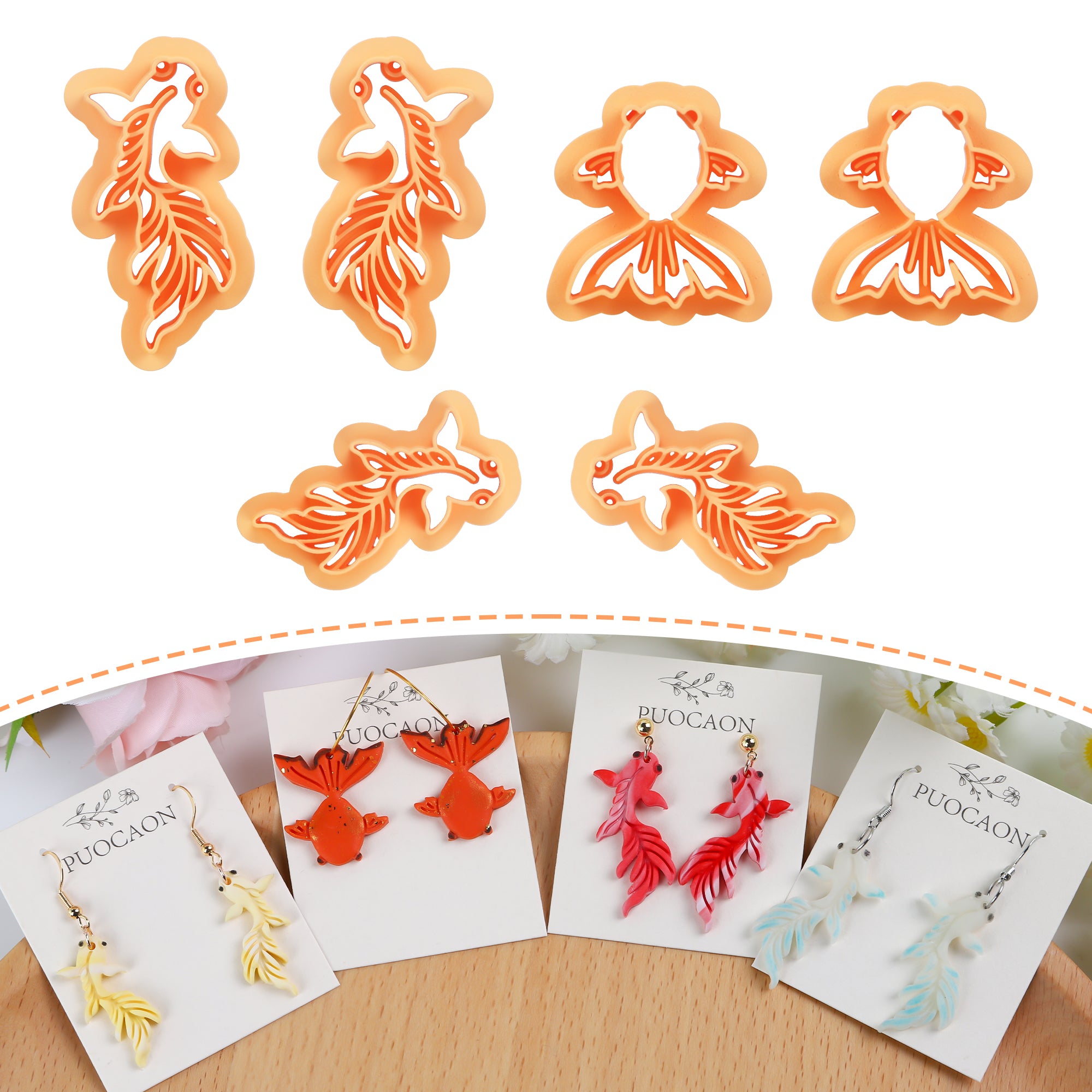 Puocaon Goldfish Polymer Clay Cutters 6 Pcs