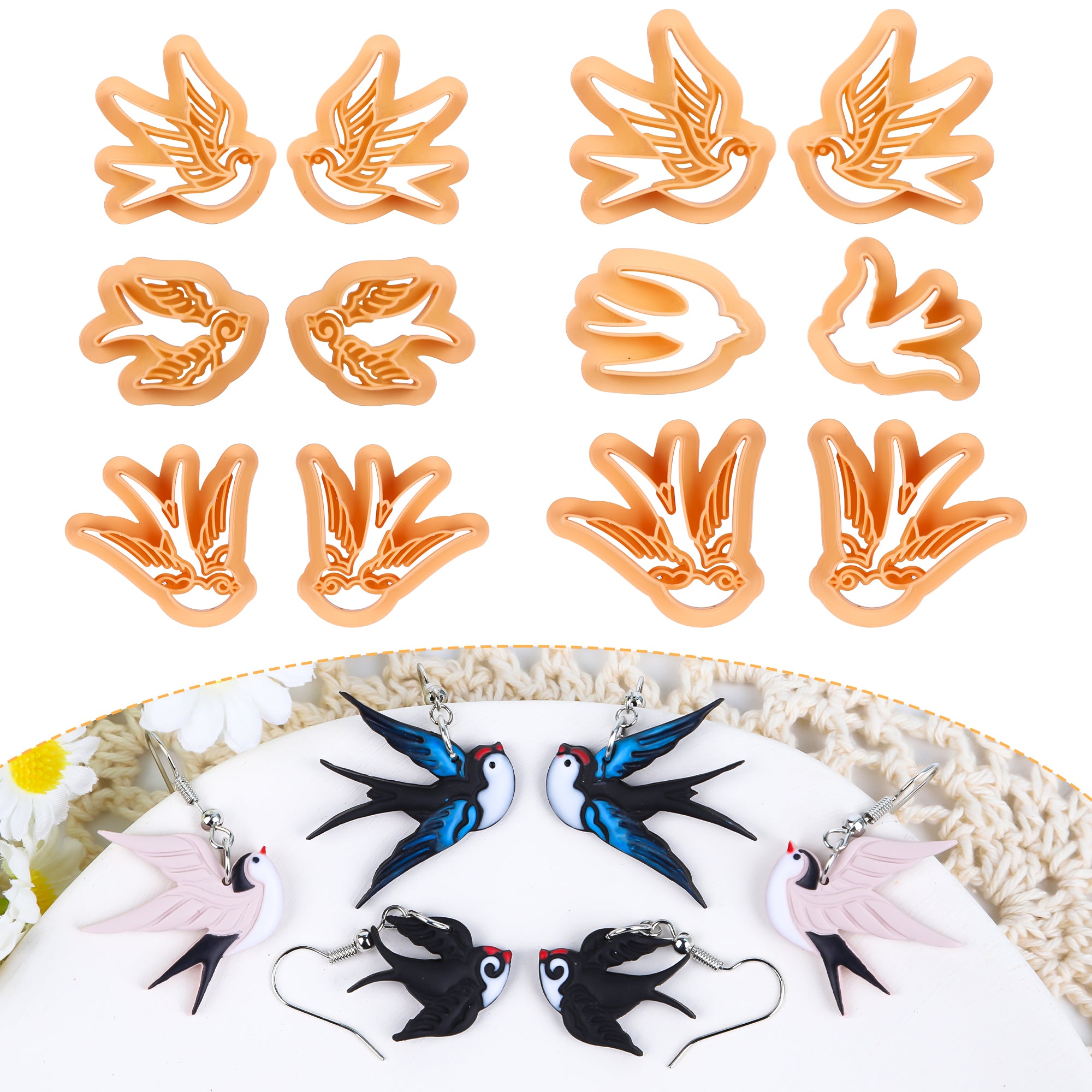 Puocaon Bird Polymer Clay Cutters 12 Pcs