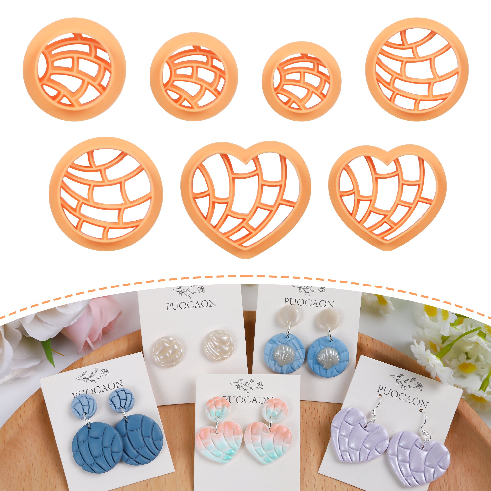 Puocaon Scallop Polymer Clay Cutters 7 Pcs