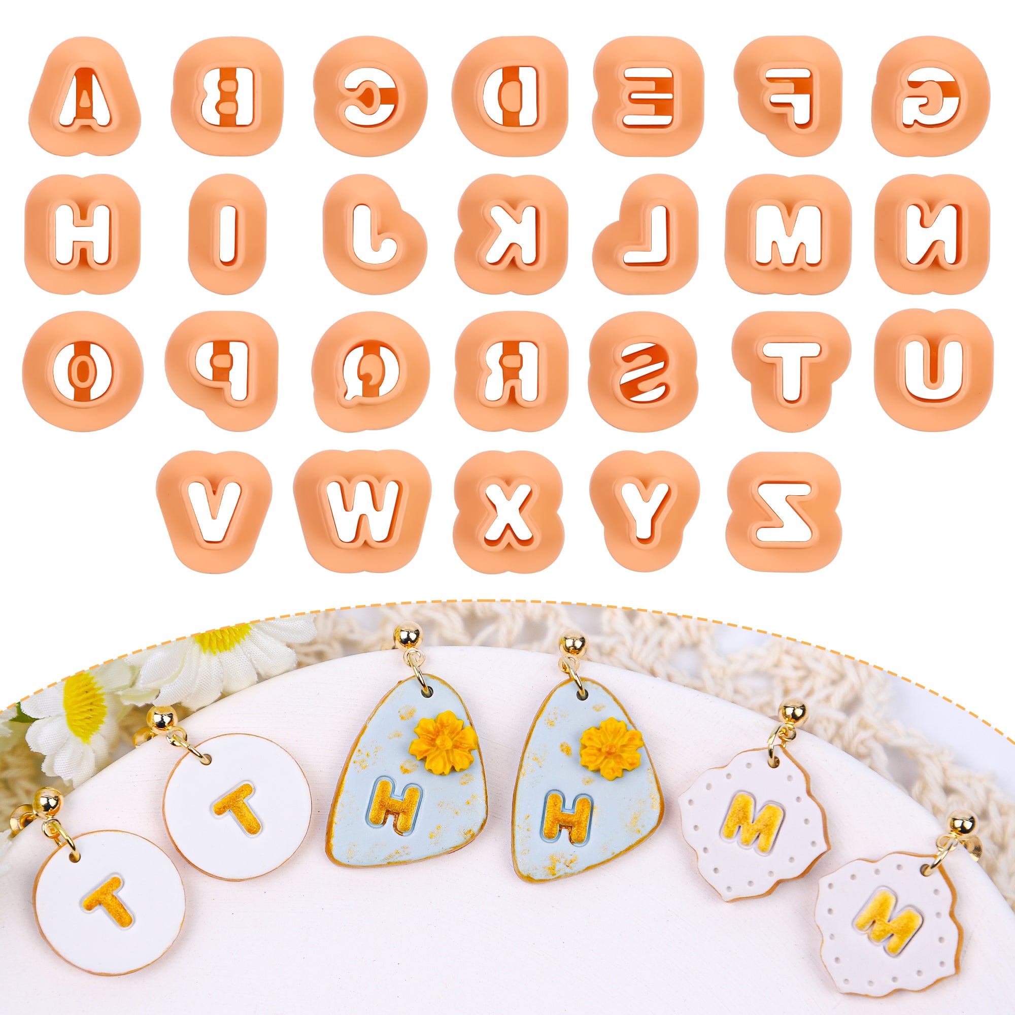 Puocaon Letters Polymer Clay Cutters 26 Pcs Uppercase Letters