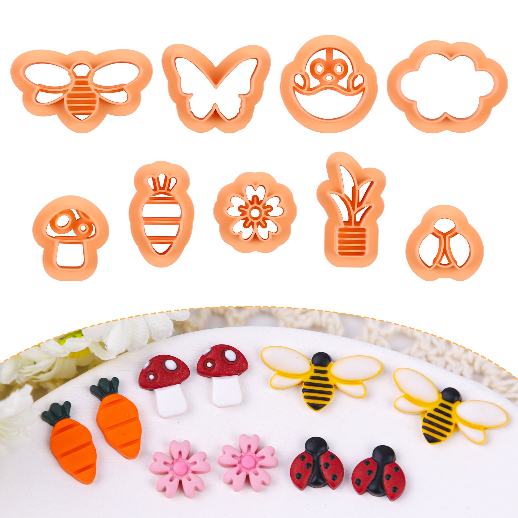 Puocaon Spring Polymer Clay Cutters 9 Pcs