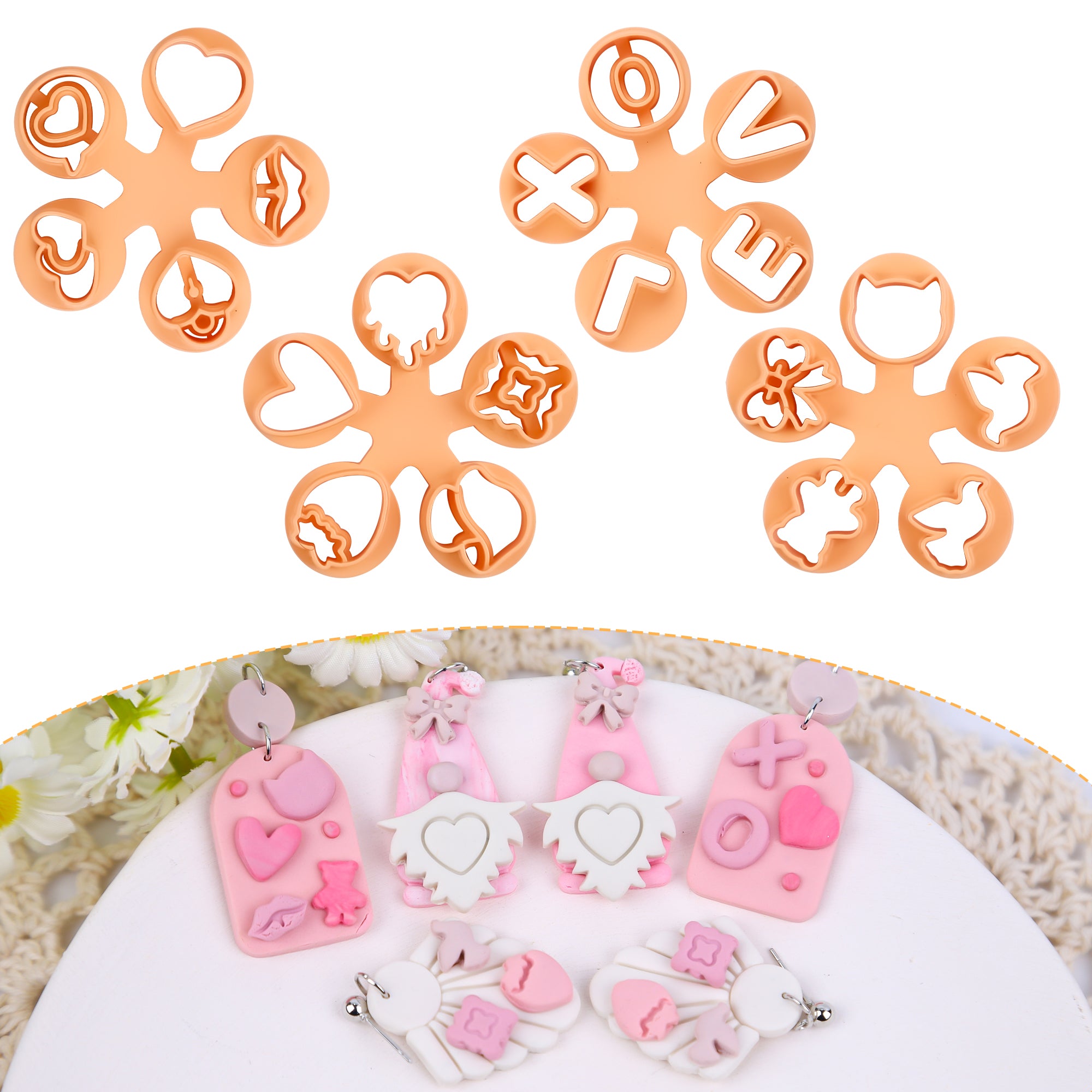 Valentine's Day Heart Polymer Clay Earring Cutters Heart Cutters Cute Heart  Cutter Set 