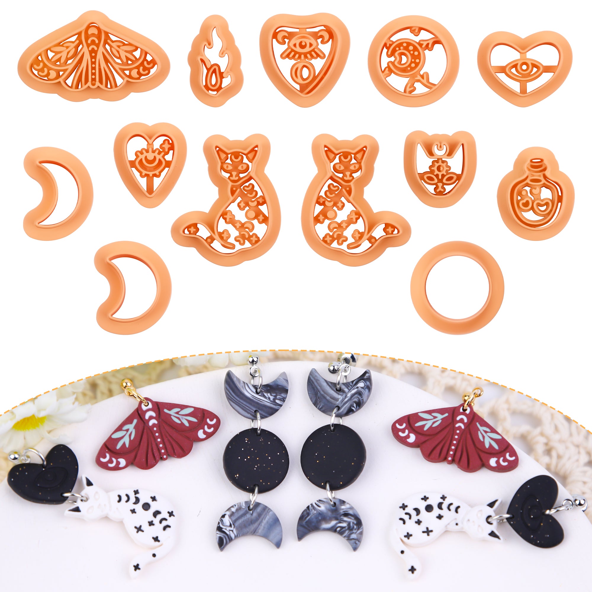 Puocaon Mystic Boho Clay Cutters 13 Pcs