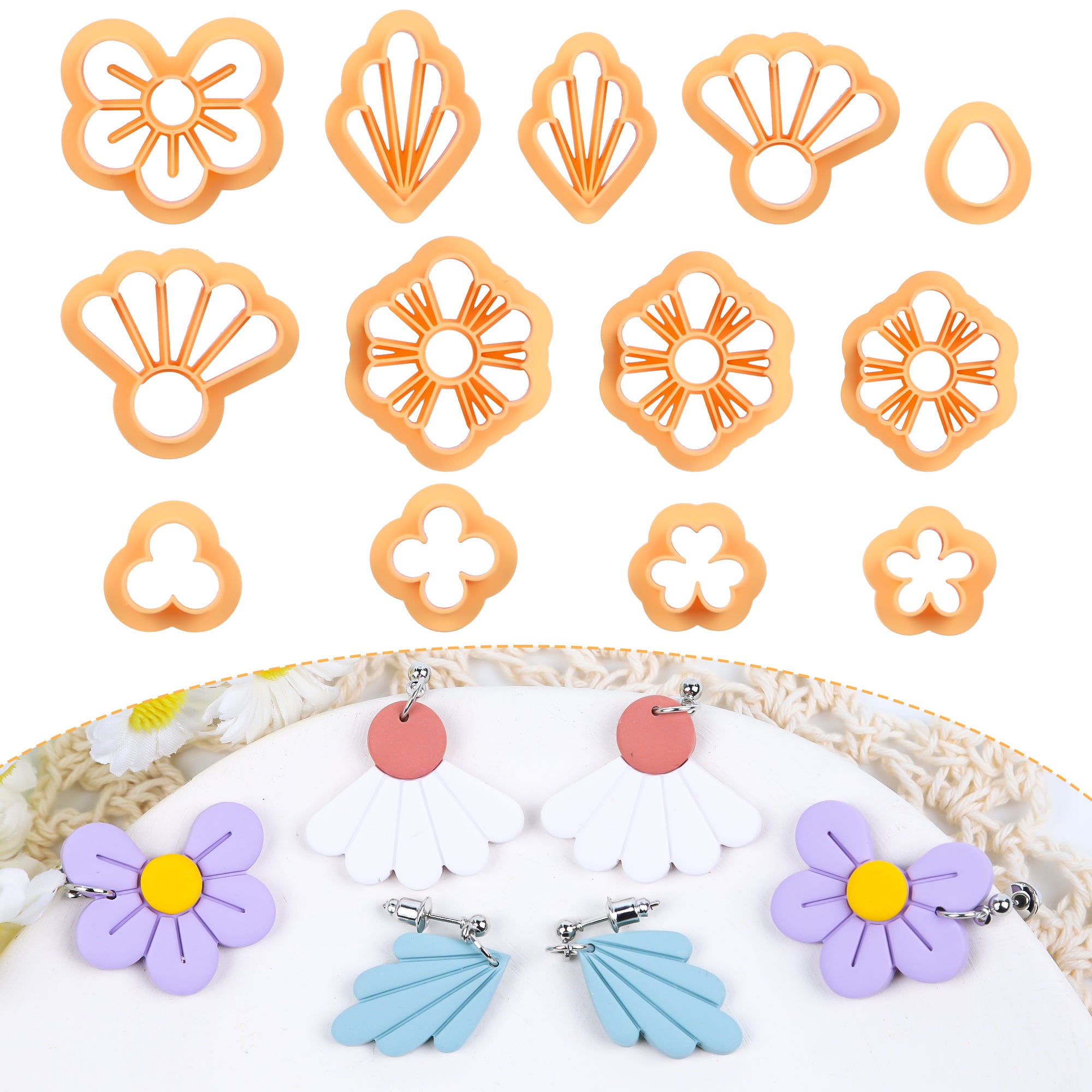 Puocaon Basic Flower Clay Cutters 13 Pcs