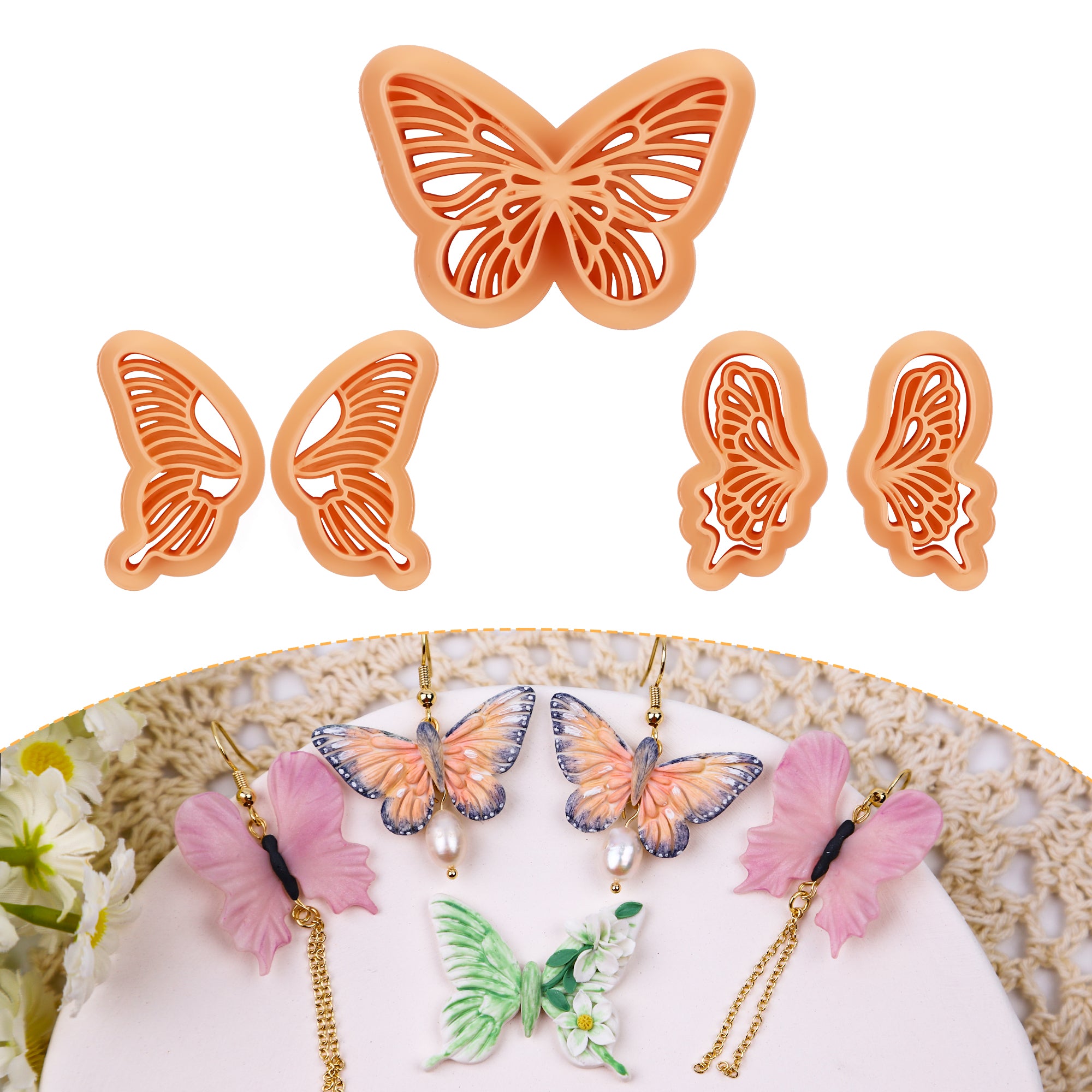 Puocaon Monarch Butterfly Clay Cutters 5 Pcs