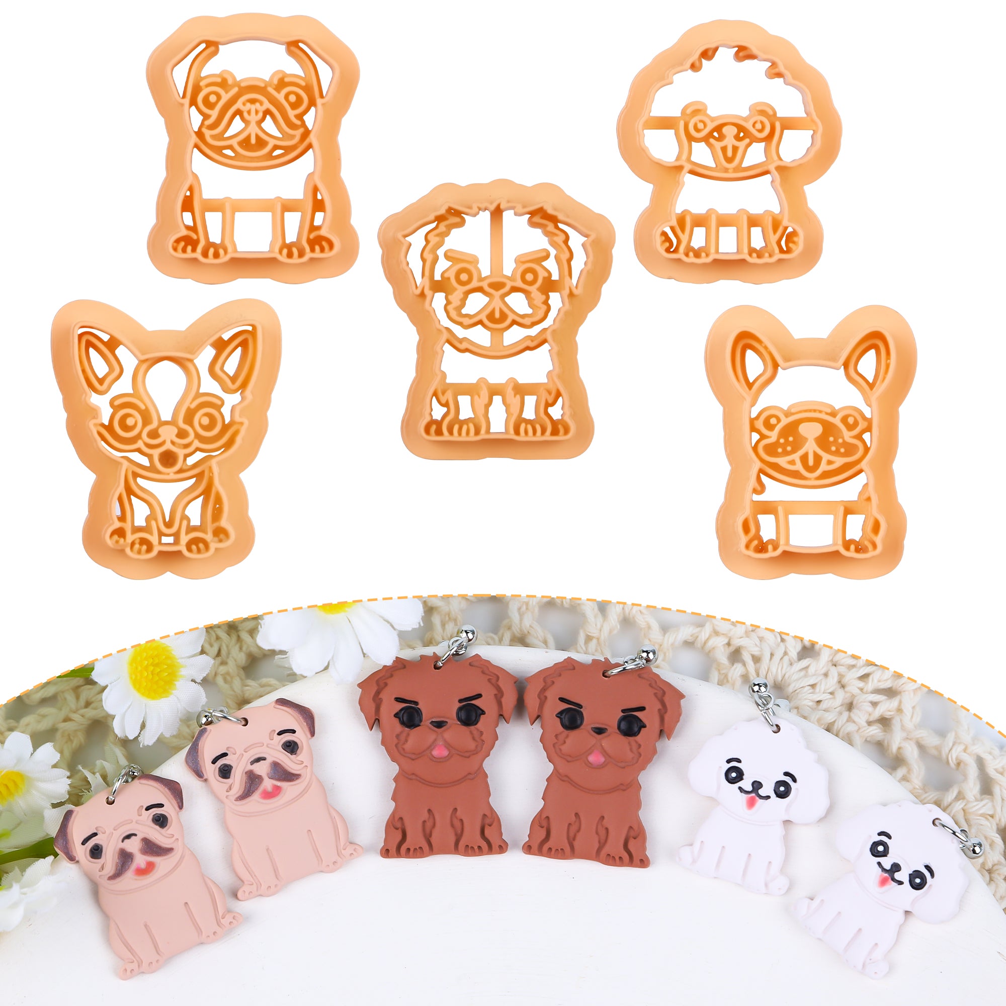 Puocaon Dogs Polymer Clay Cutters 5 Pcs