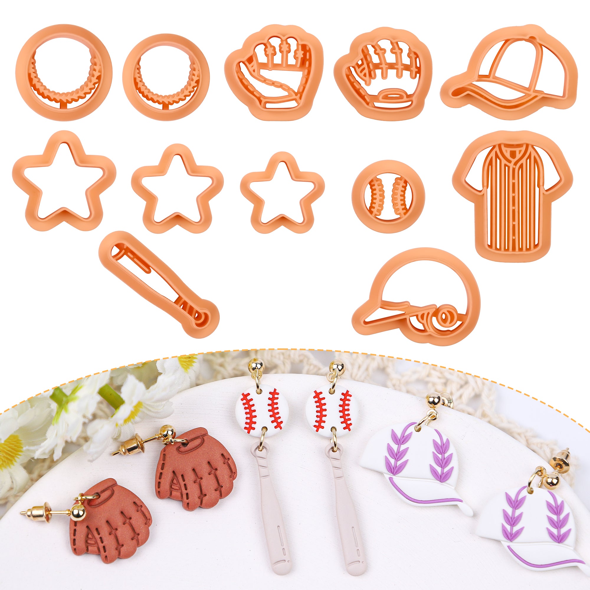 Puocaon Baseball Polymer Clay Cutters 12 Pcs