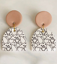 Puocaon Easter Clay Silk Screen - 6 Pcs Polymer Clay Silk Screen Stencils for Earrings Jewelry, Easter Eggs Silk Screen Stencils for Polymer Clay Earrings, Cute Rabbit Polymer Clay Silk Screen