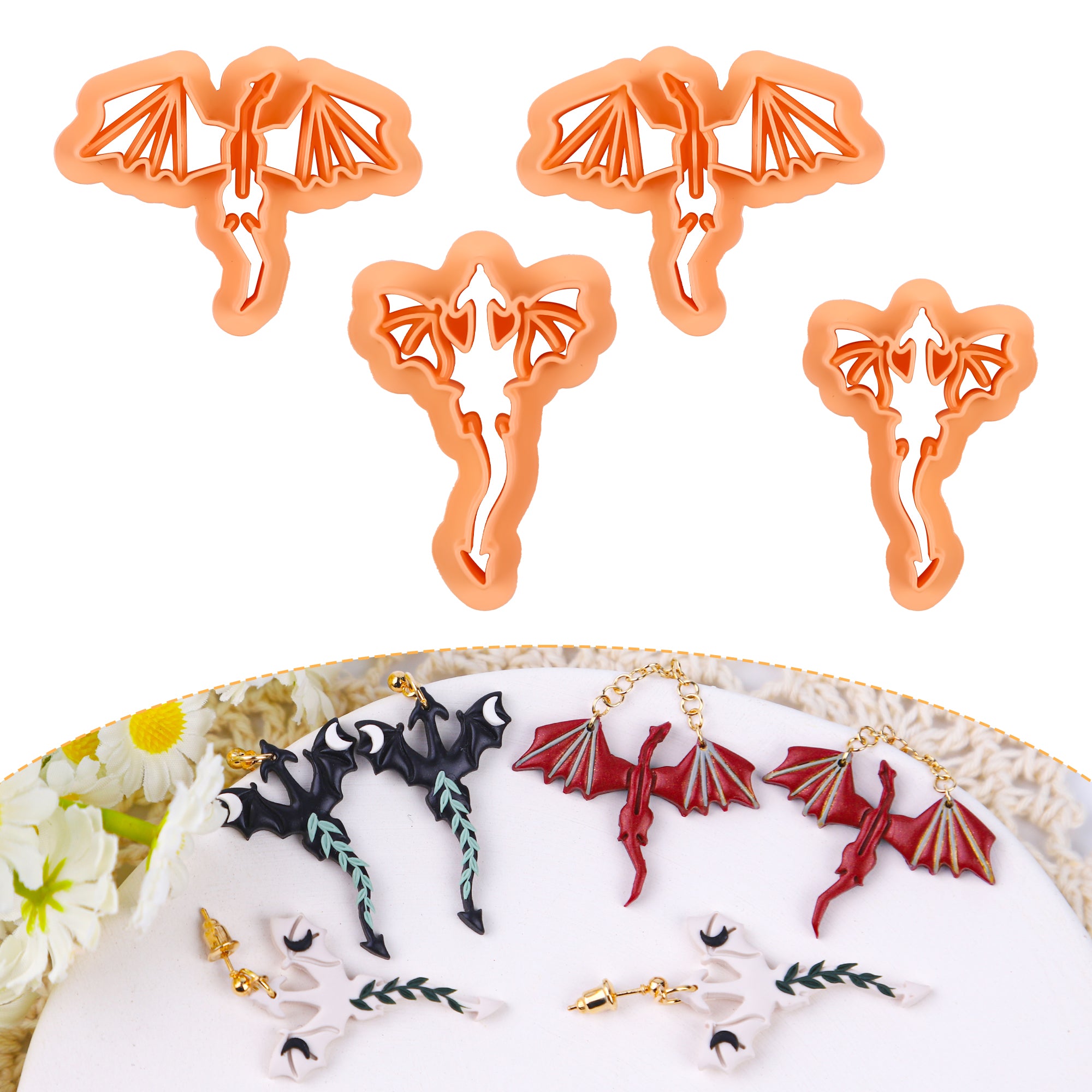 Puocaon Dragon Polymer Clay Cutters - 4 Pcs