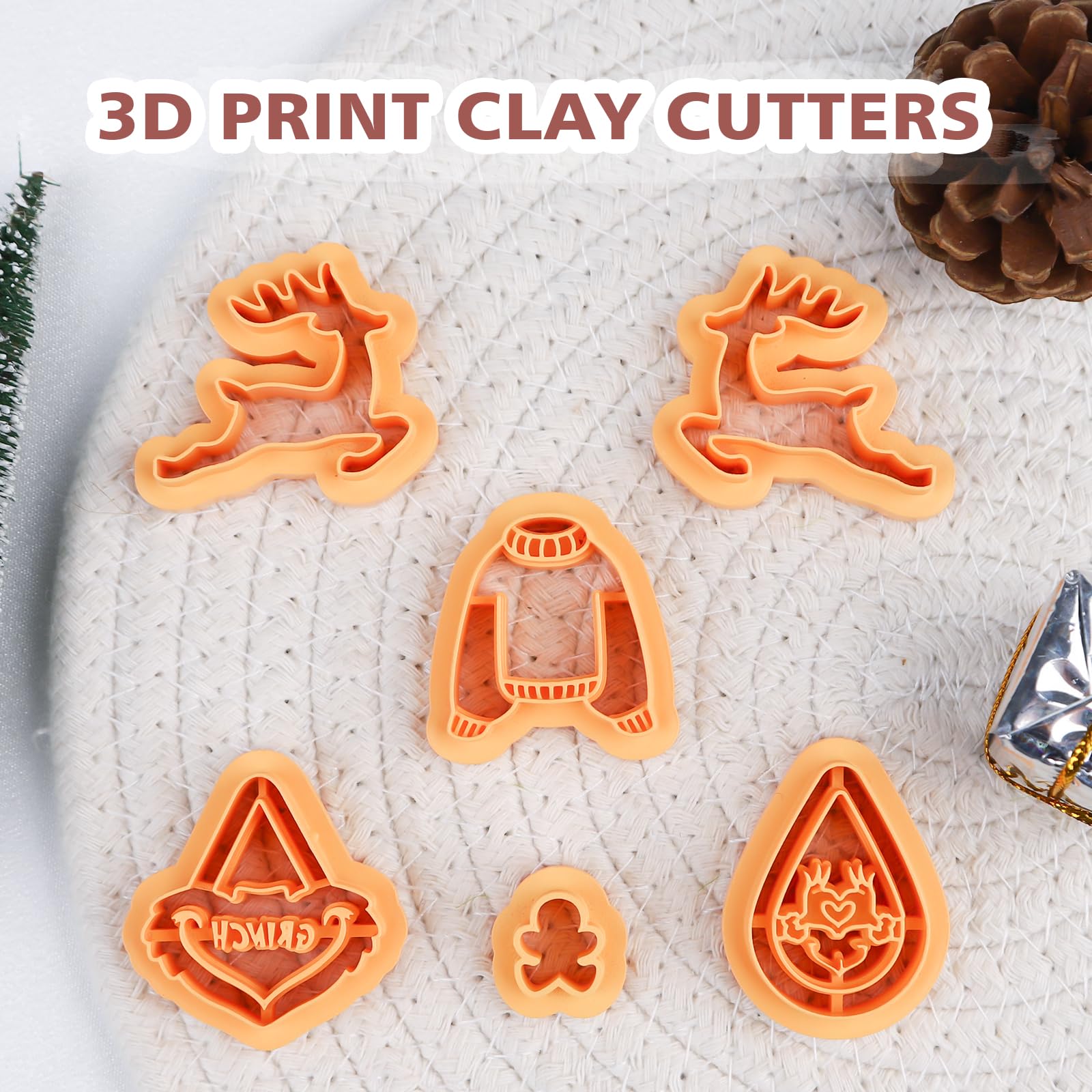 Puocaon Christmas Polymer Clay Cutters 6 Shapes