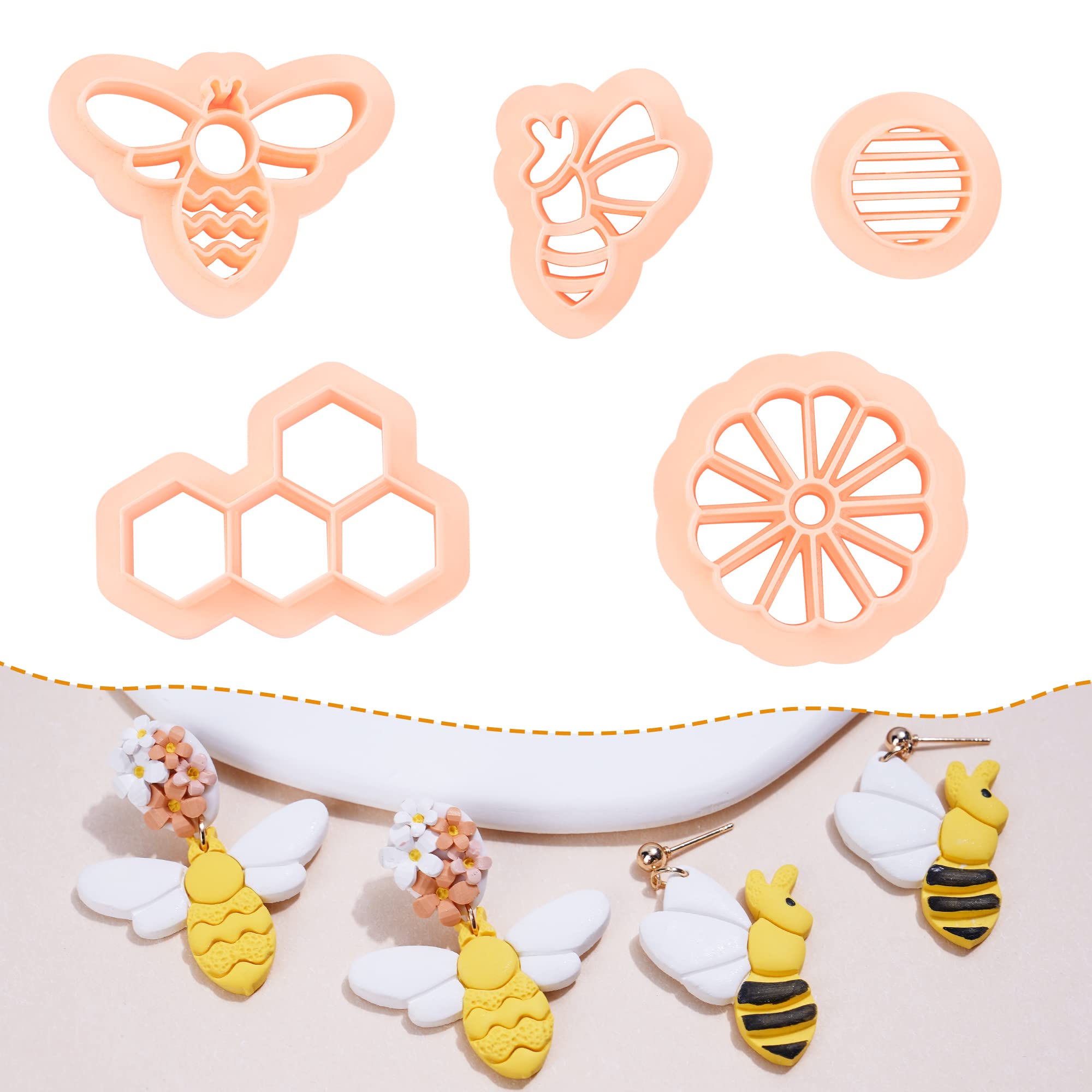Puocaon Honey Bee Clay Cutters 5 Shapes