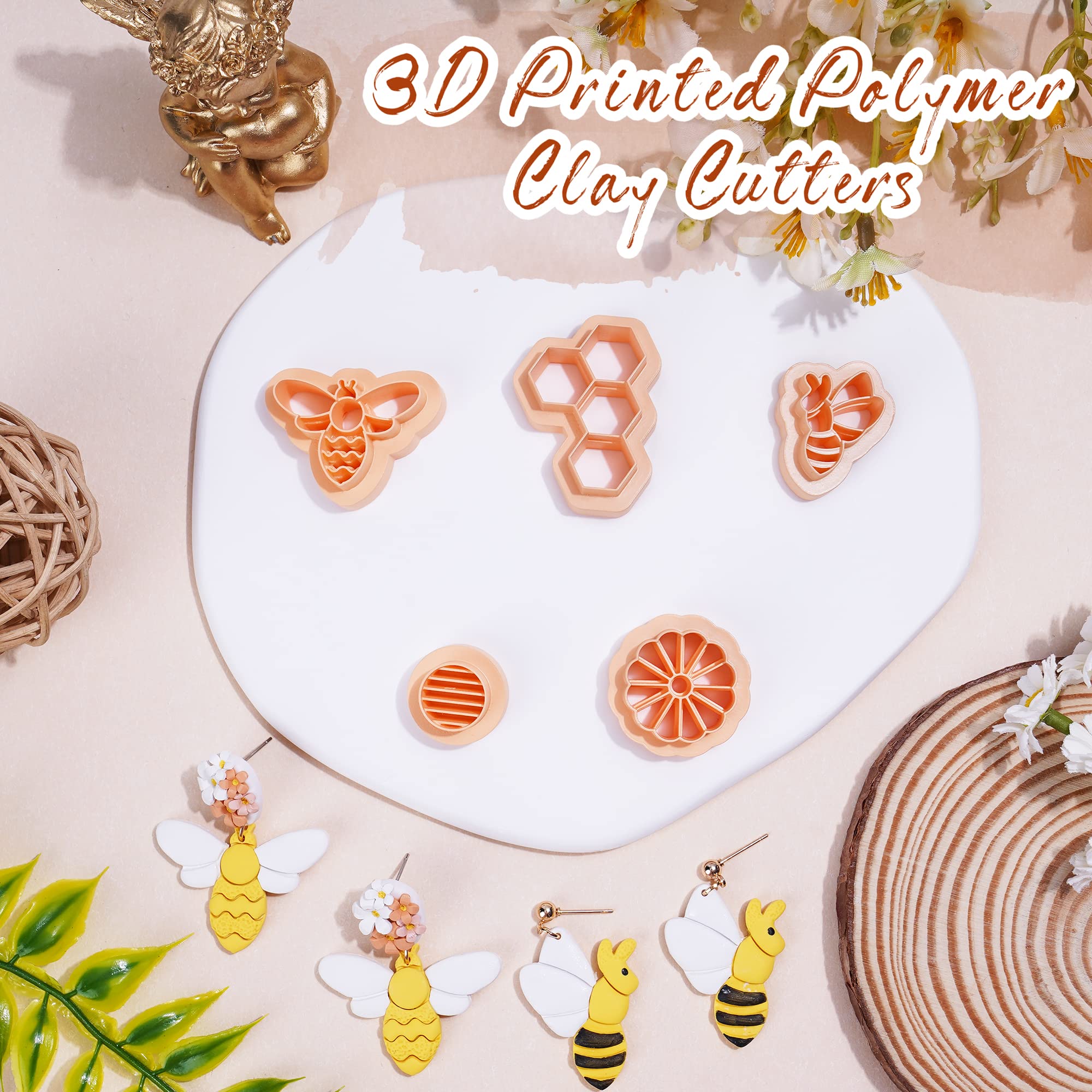 Puocaon Honey Bee Clay Cutters 5 Shapes