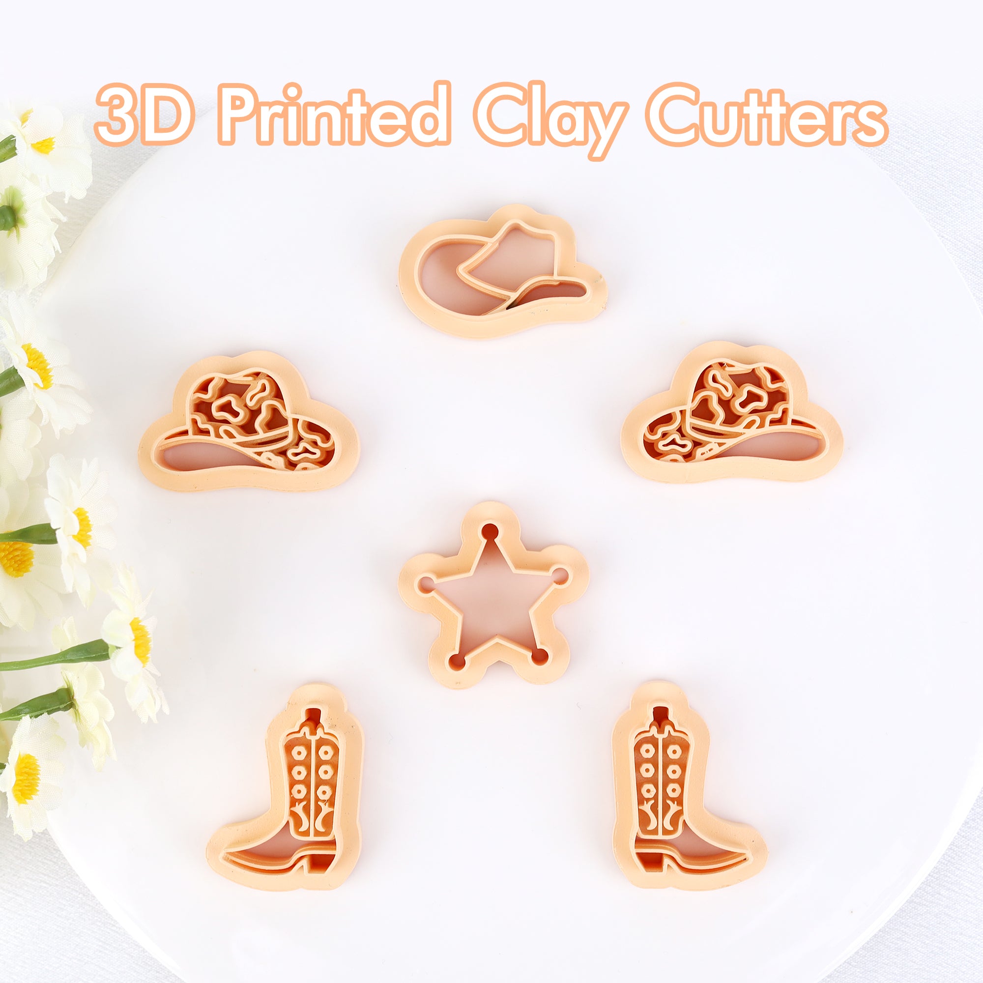 Puocaon Cowboy Polymer Clay Cutters 6 Pcs