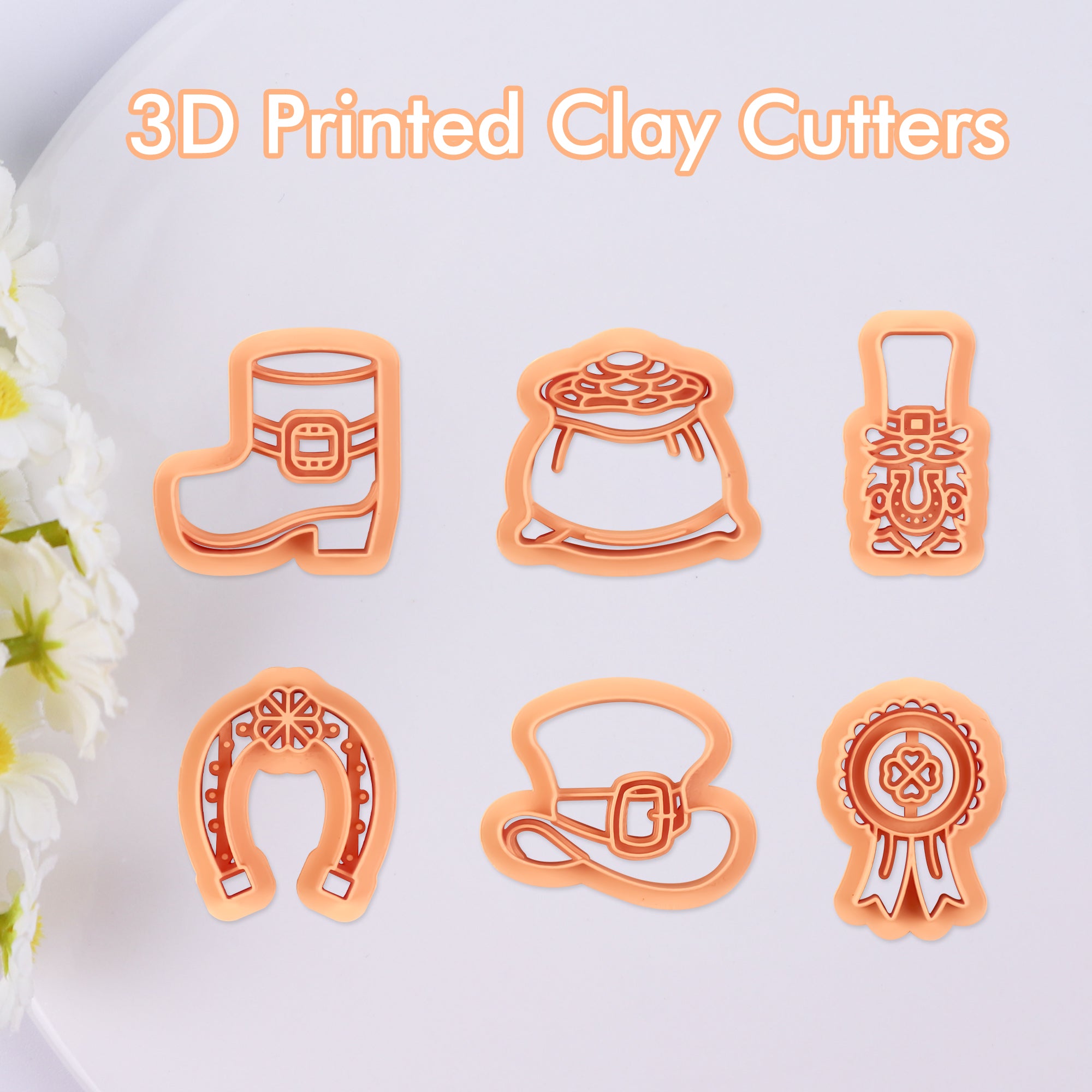 Puocaon Leprechauns Polymer Clay Cutters 6 Pcs