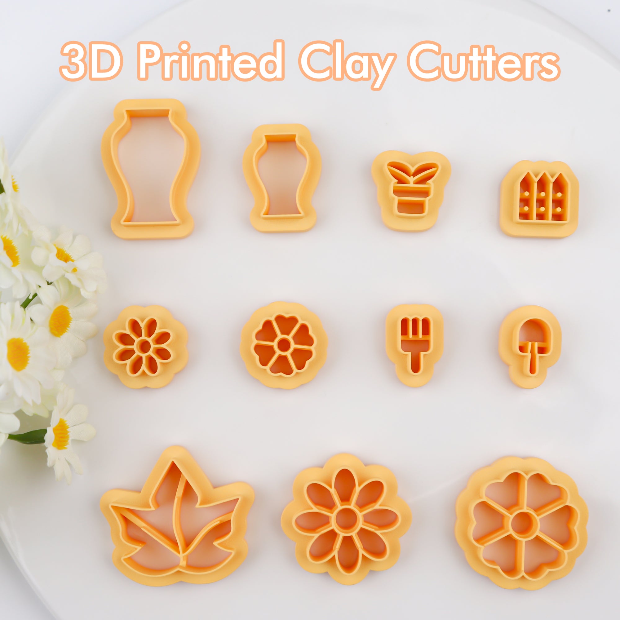 Puocaon Flower Gardening Clay Cutters 11 Pcs