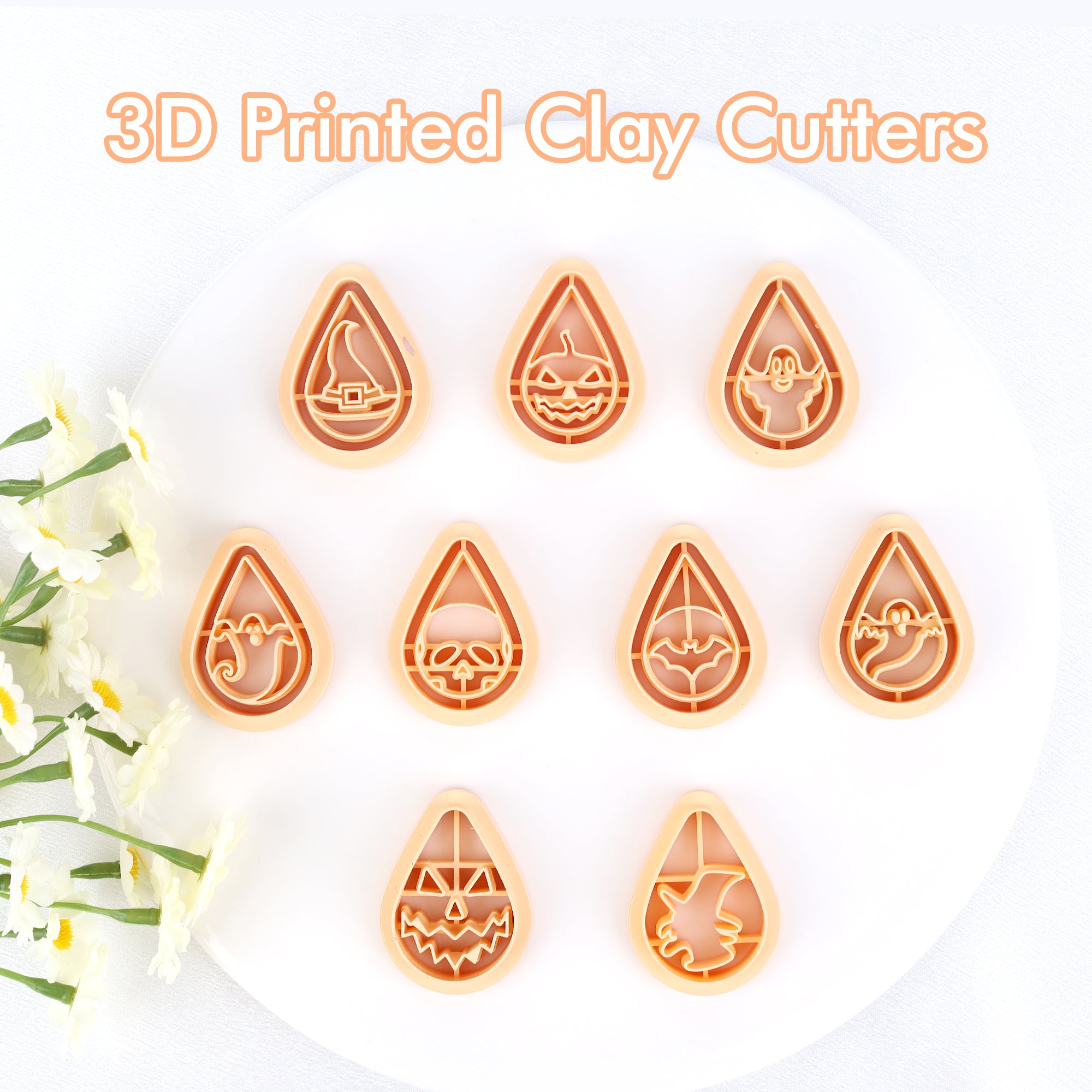 Puocaon Halloween Polymer Clay Cutters - 9 Pcs