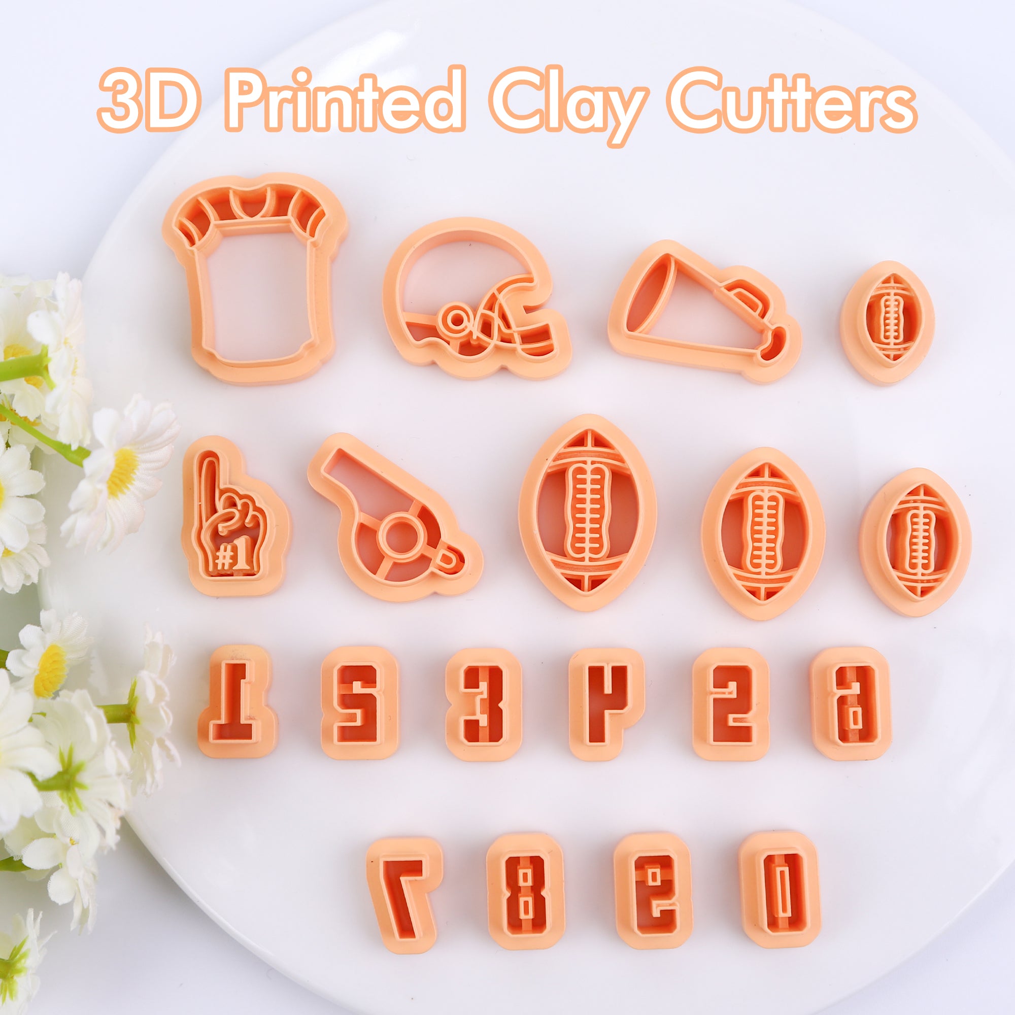 Puocaon Football Polymer Clay Cutters 19 Pcs