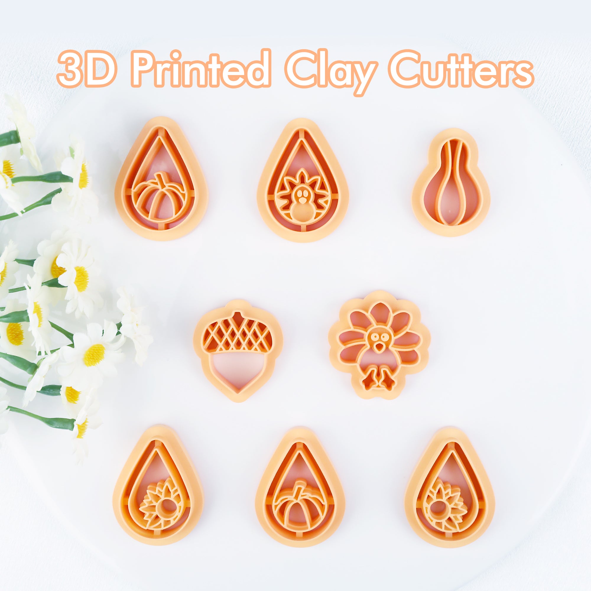 Puocaon Thanksgiving Clay Jewelry Cutters 8 Pcs