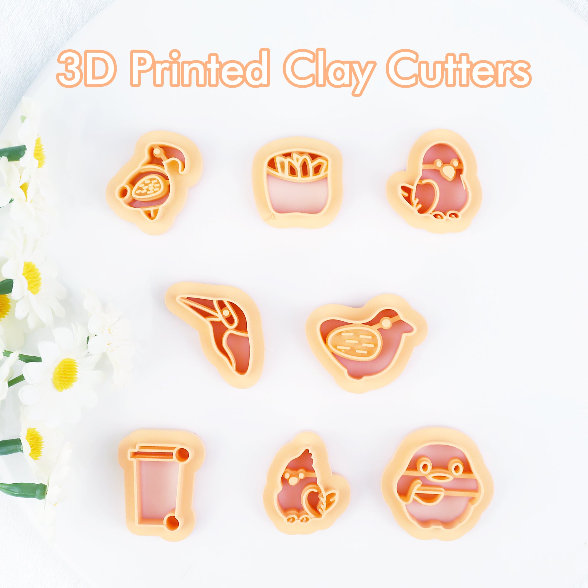 Puocaon Stud Earrings Clay Cutters 8 Pcs