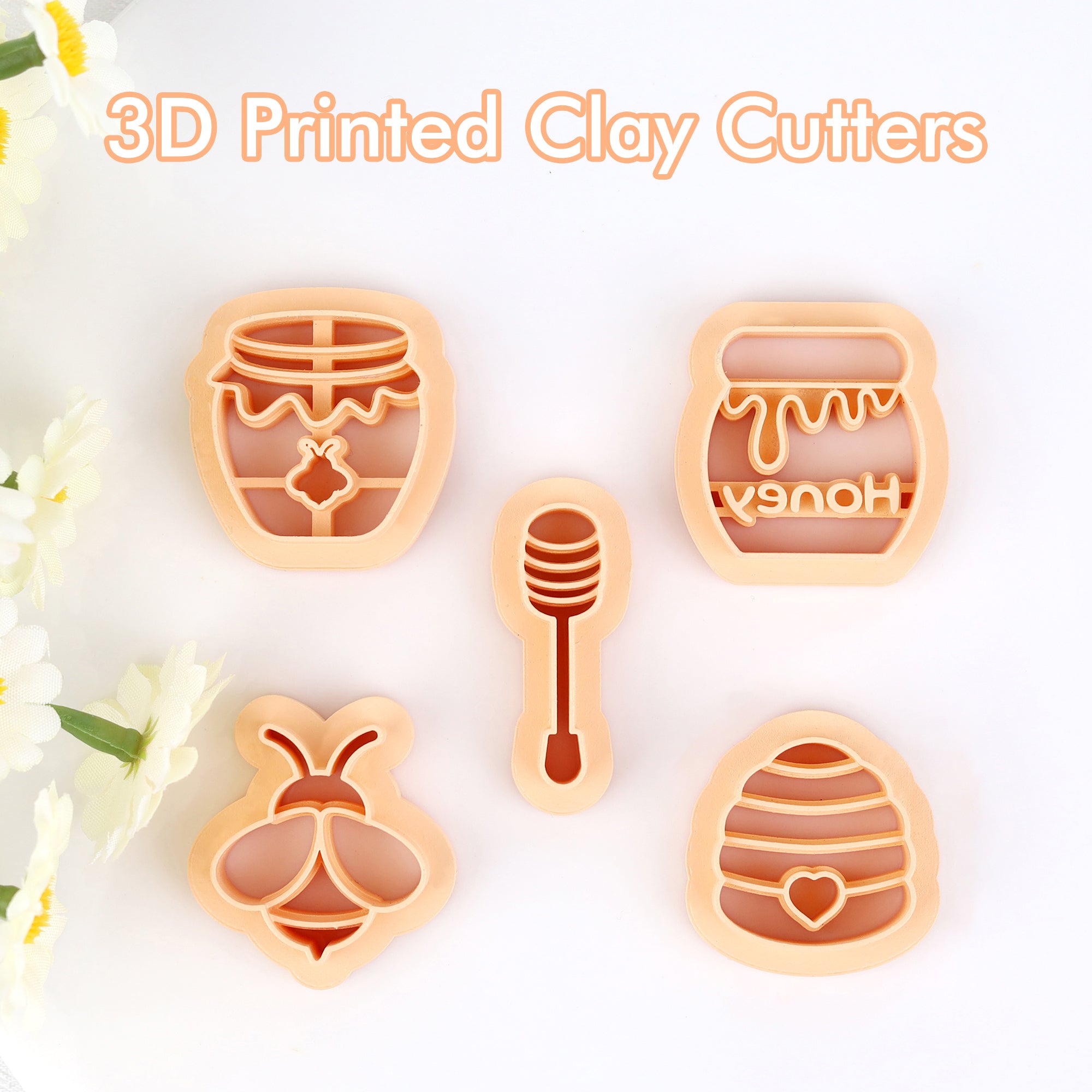 Puocaon Honey Bee Clay Cutters - 5 Pcs