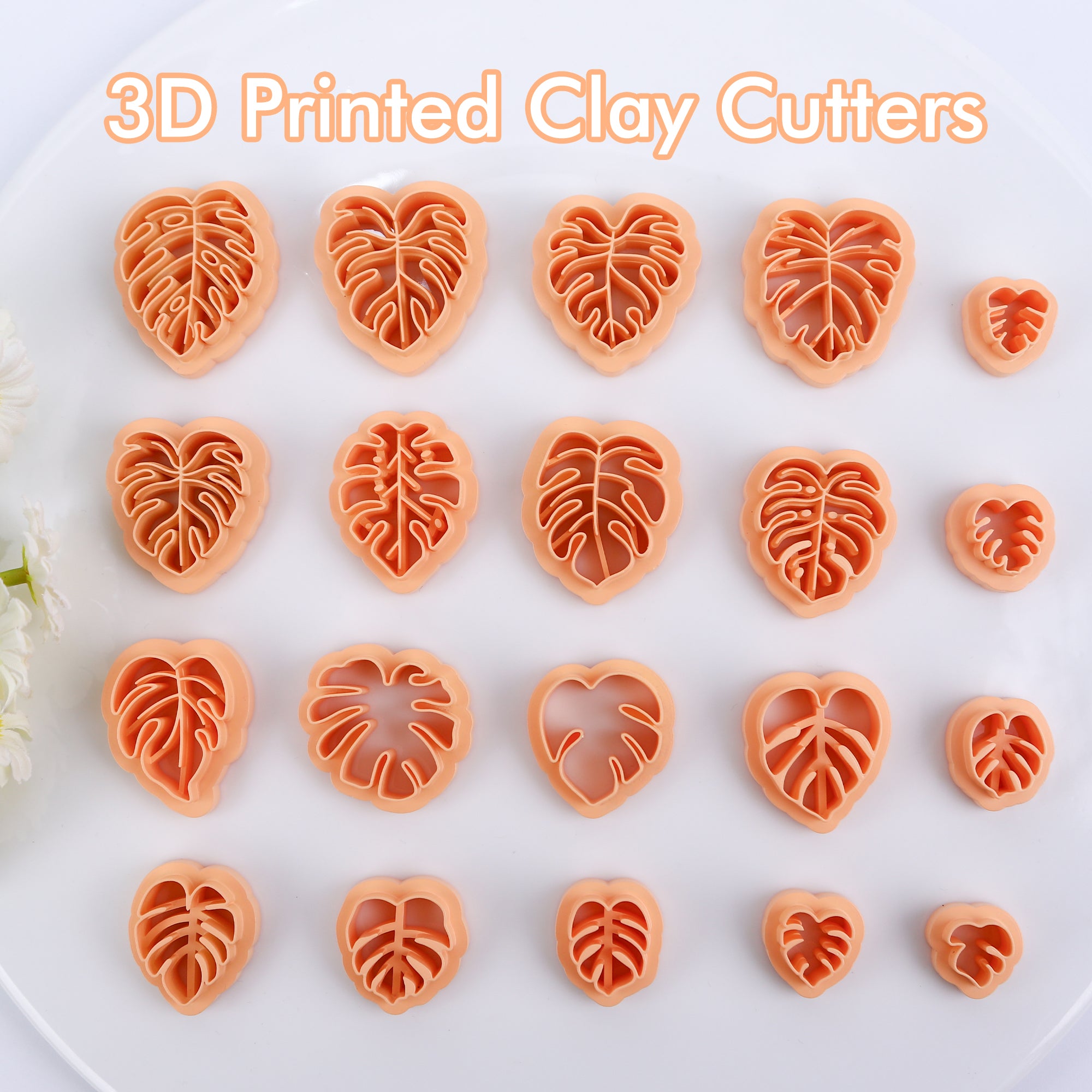 Puocaon Monstera Polymer Clay Cutters 20 Pcs