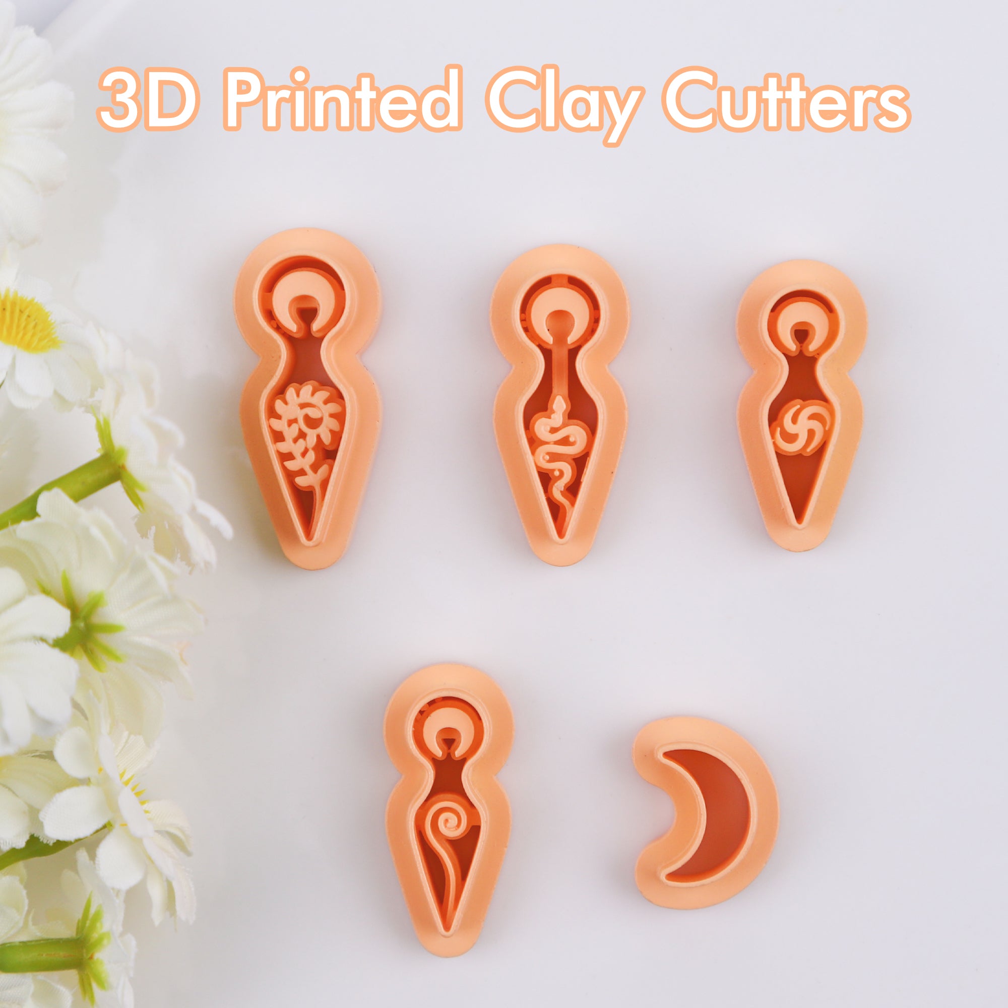 Puocaon Spiral Goddess Clay Cutters - 5 Pcs Galaxy Spiral Clay Cutters