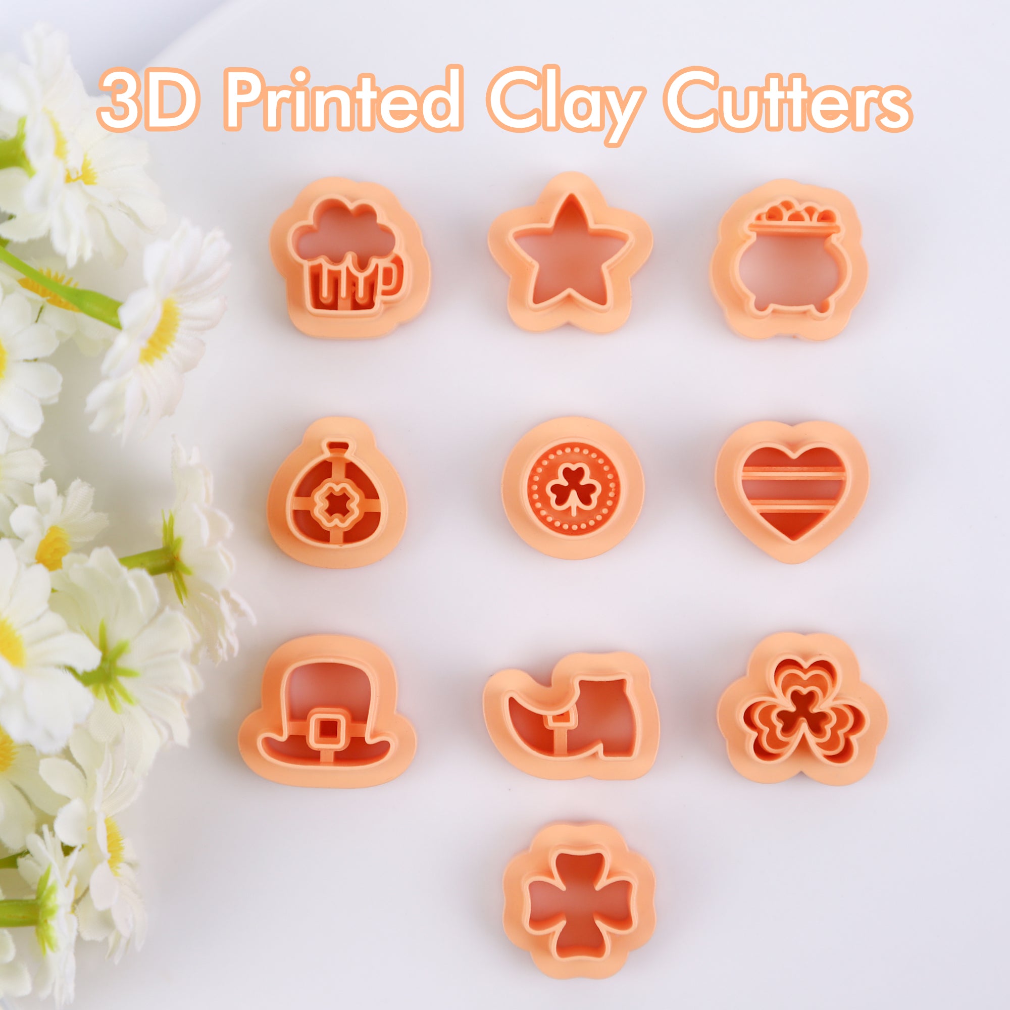 Puocaon St Patrick's Mini Clay Cutters 10 Pcs