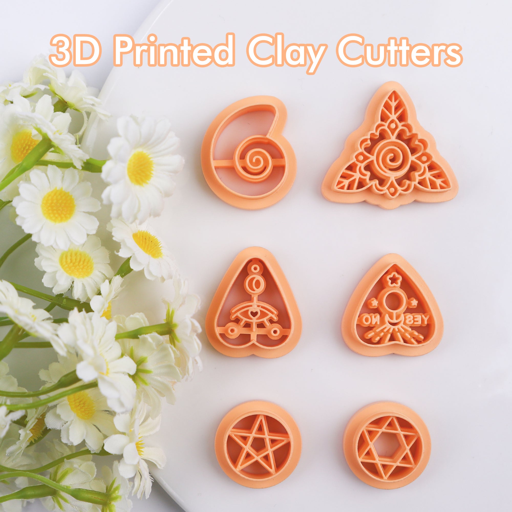 Puocaon Planchette Polymer Clay Cutters - 6 Pcs Mystic Magical Clay Cutters