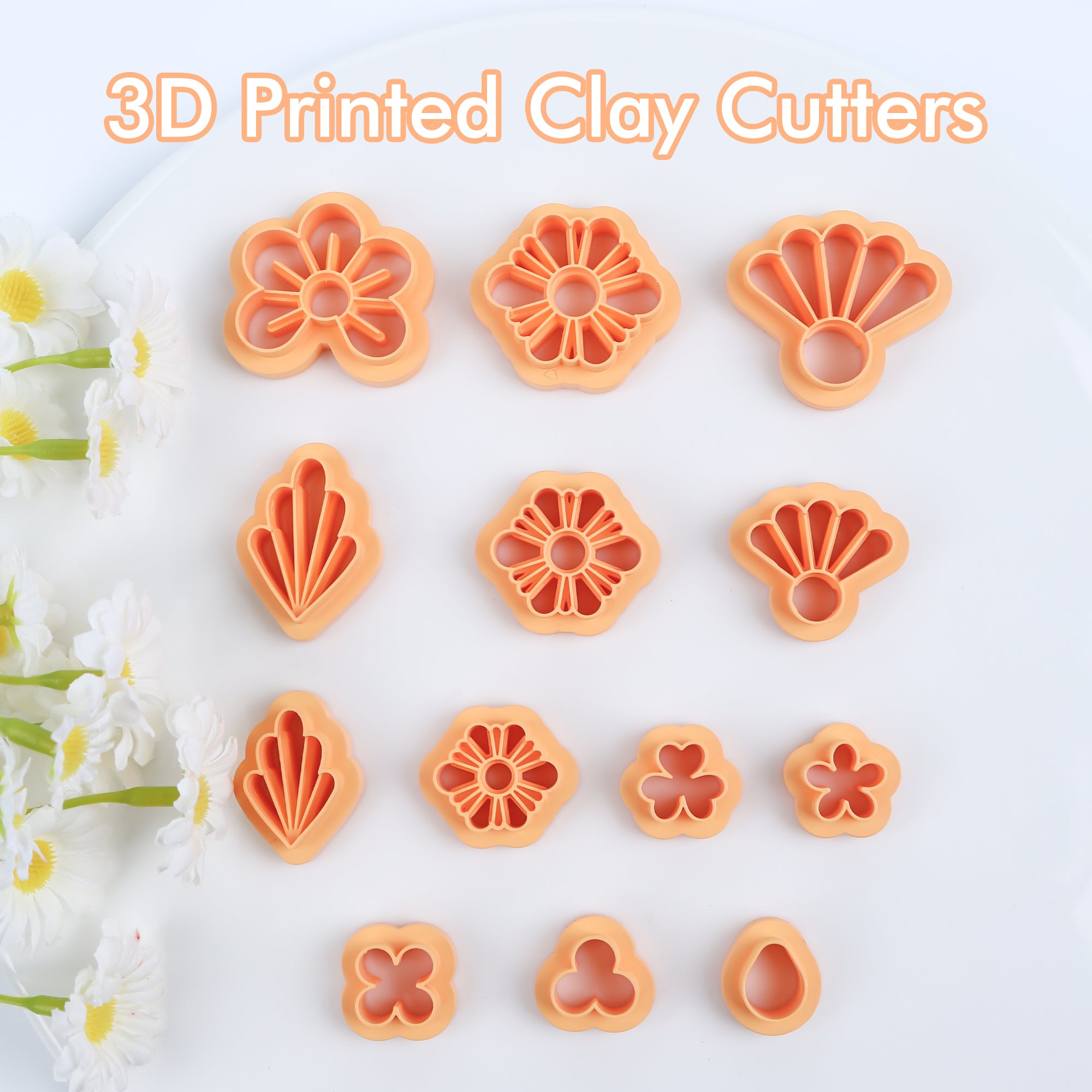 Puocaon Basic Flower Clay Cutters 13 Pcs