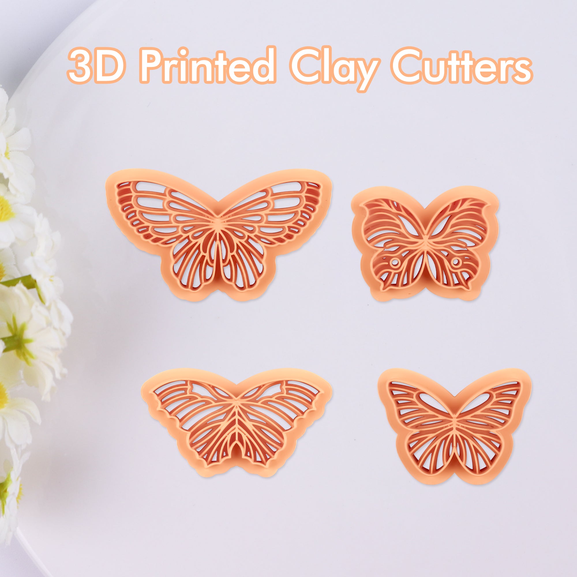 Puocaon Butterfly Polymer Clay Cutters 4 Pcs