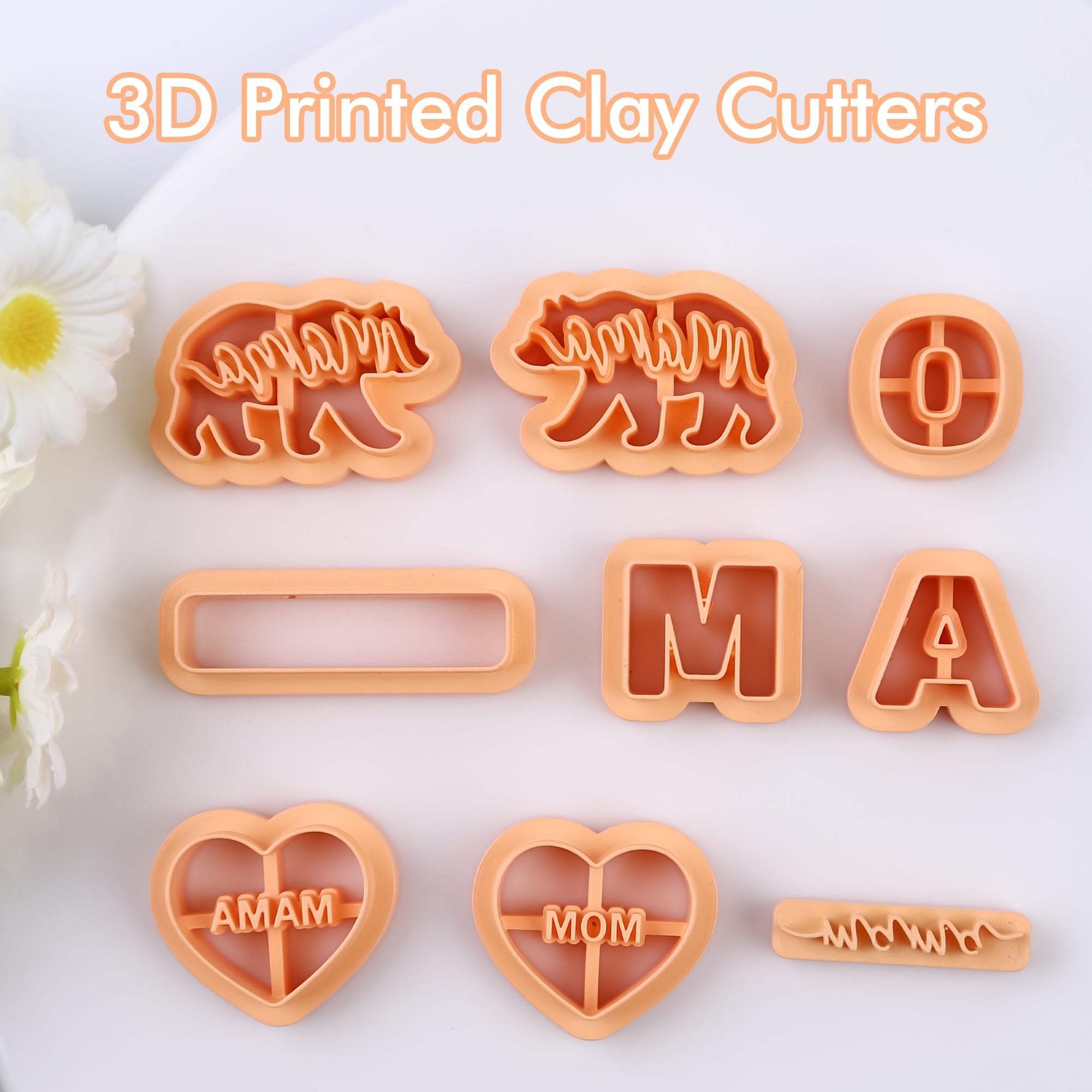 Puocaon Mom Bear Clay Cutters 9 Pcs