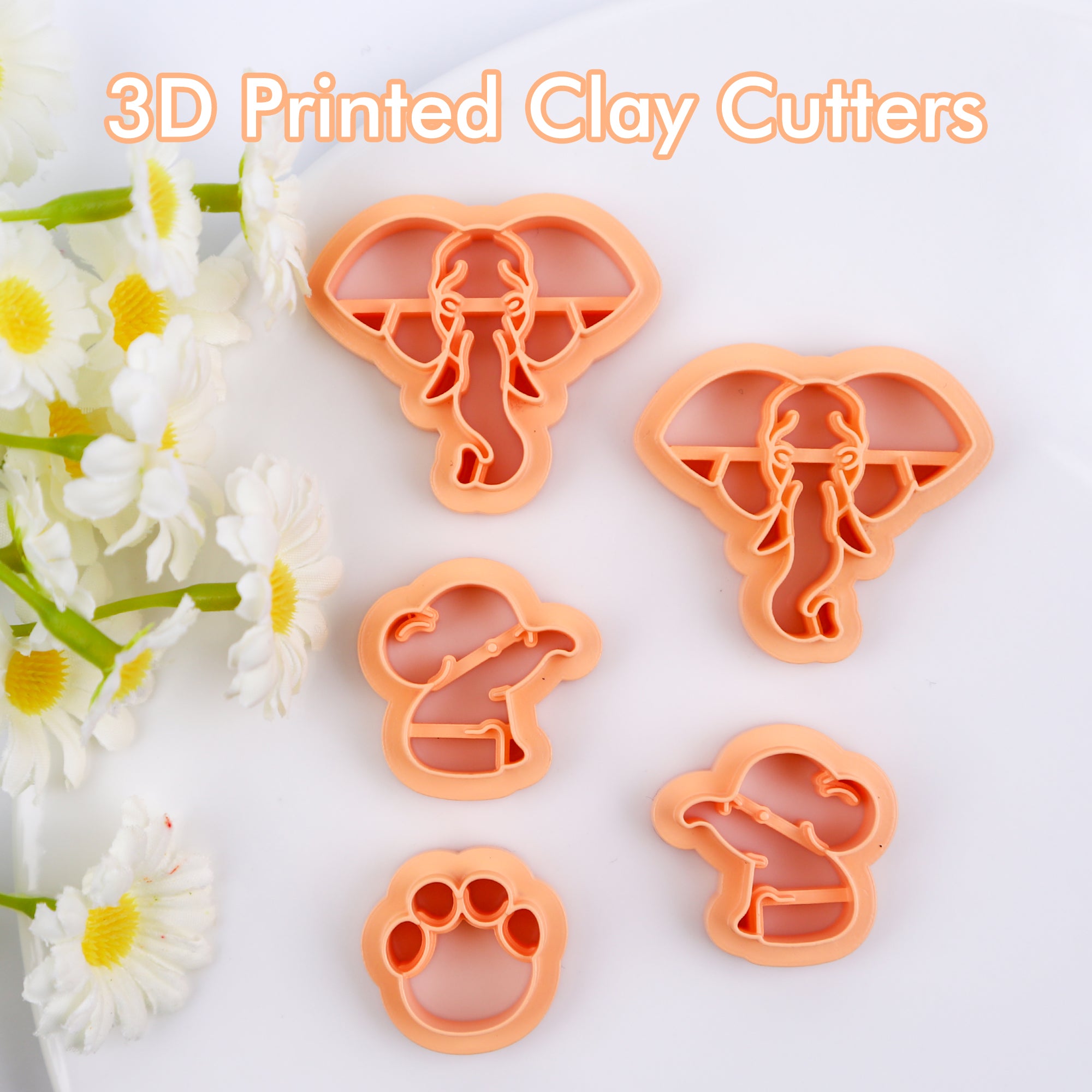Puocaon Elephant Polymer Clay Cutters 5 Pcs