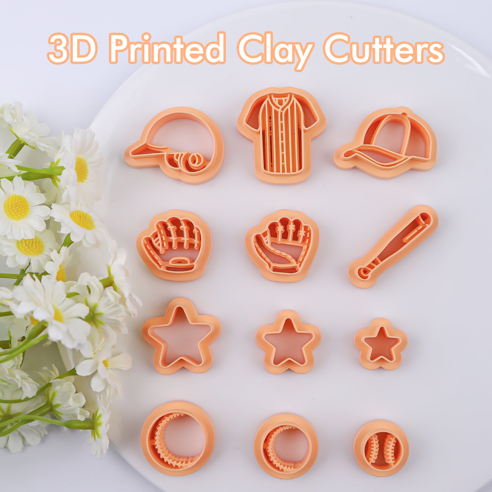 Puocaon Baseball Polymer Clay Cutters 12 Pcs