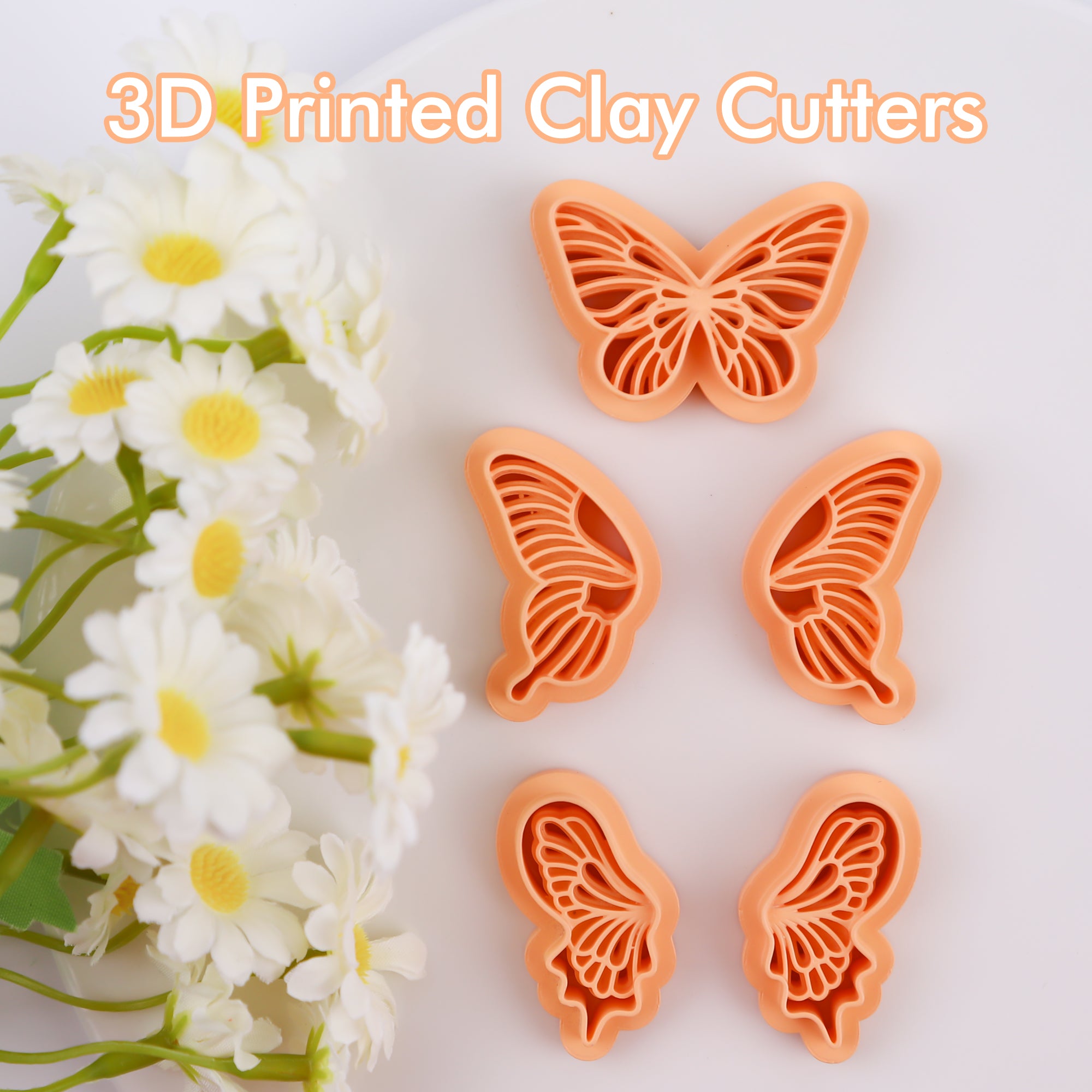 Puocaon Monarch Butterfly Clay Cutters 5 Pcs