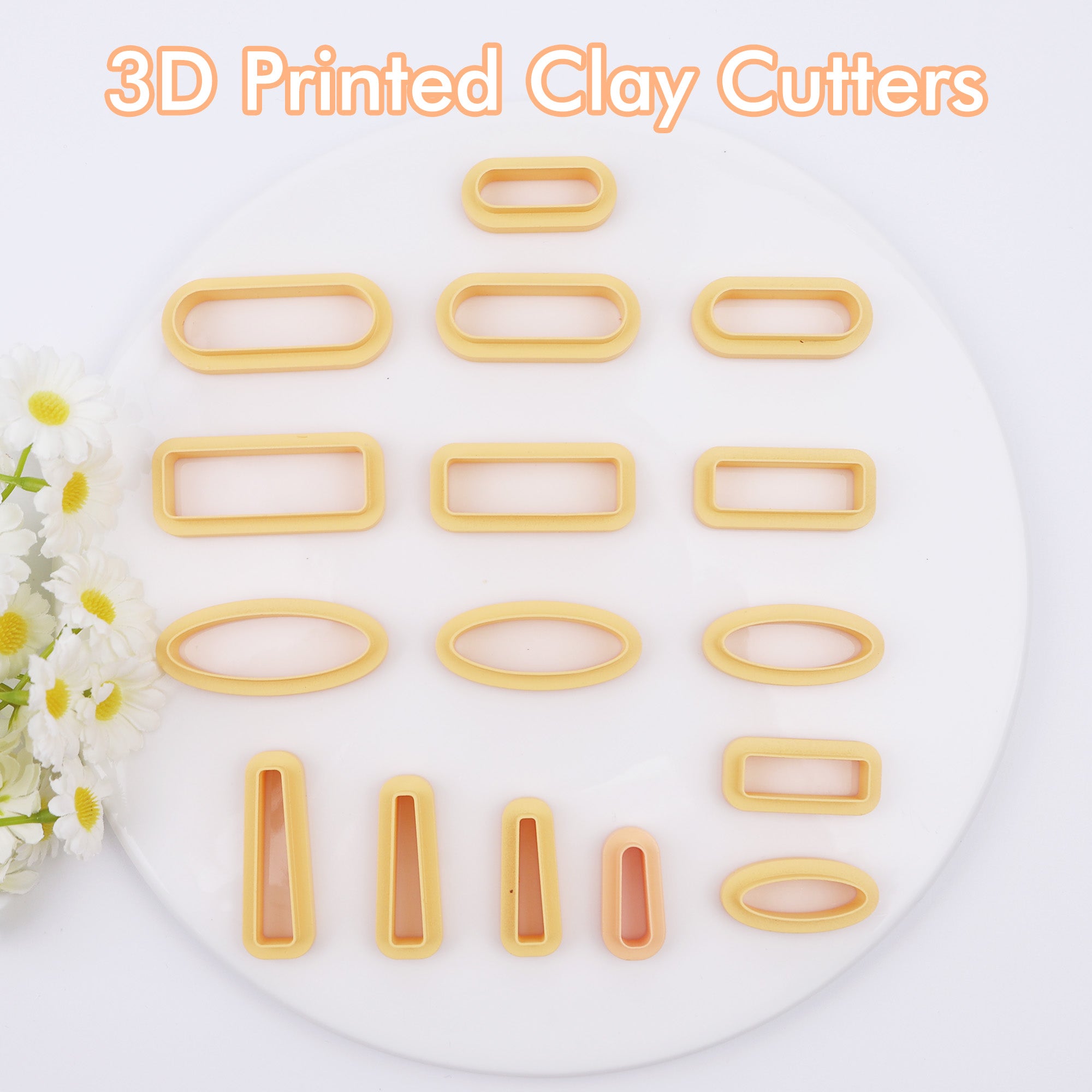 Puocaon Rectangle Clay Cutters Set 16 Pcs