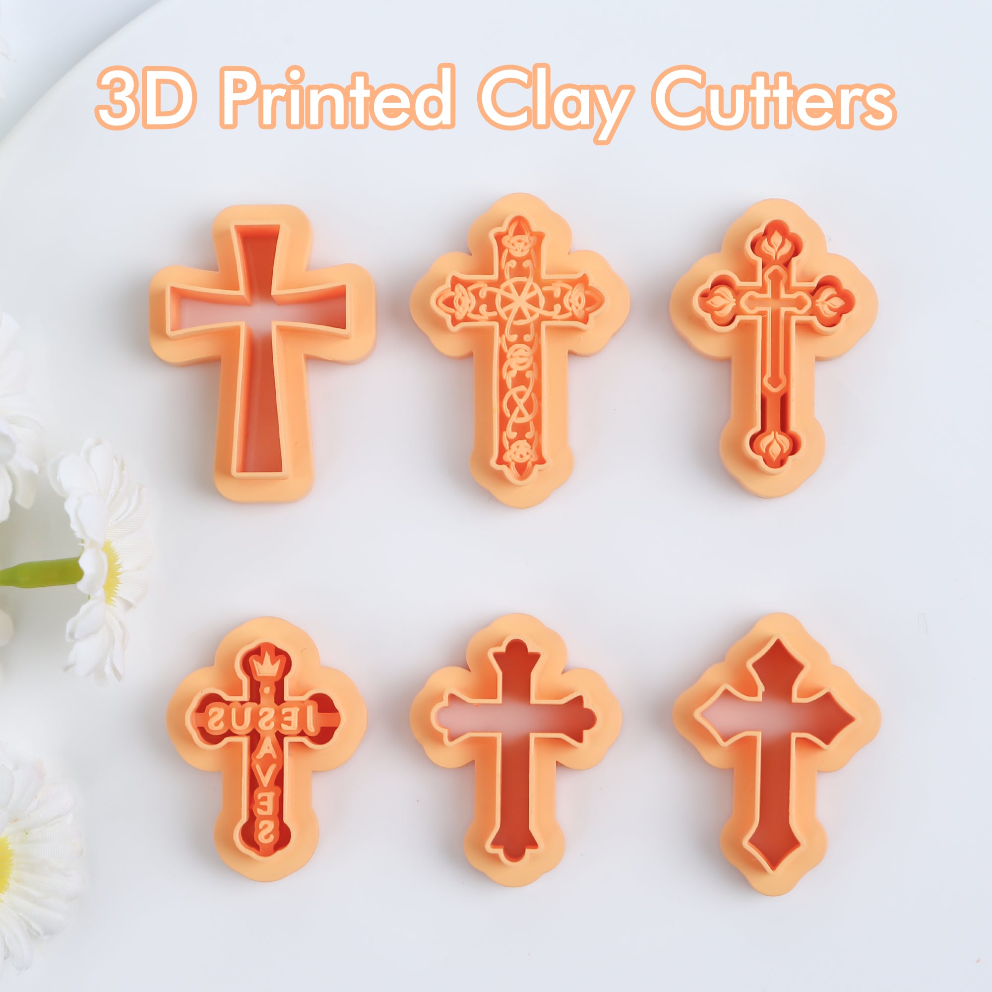 Puocaon Cross Polymer Clay Cutters 6 Pcs