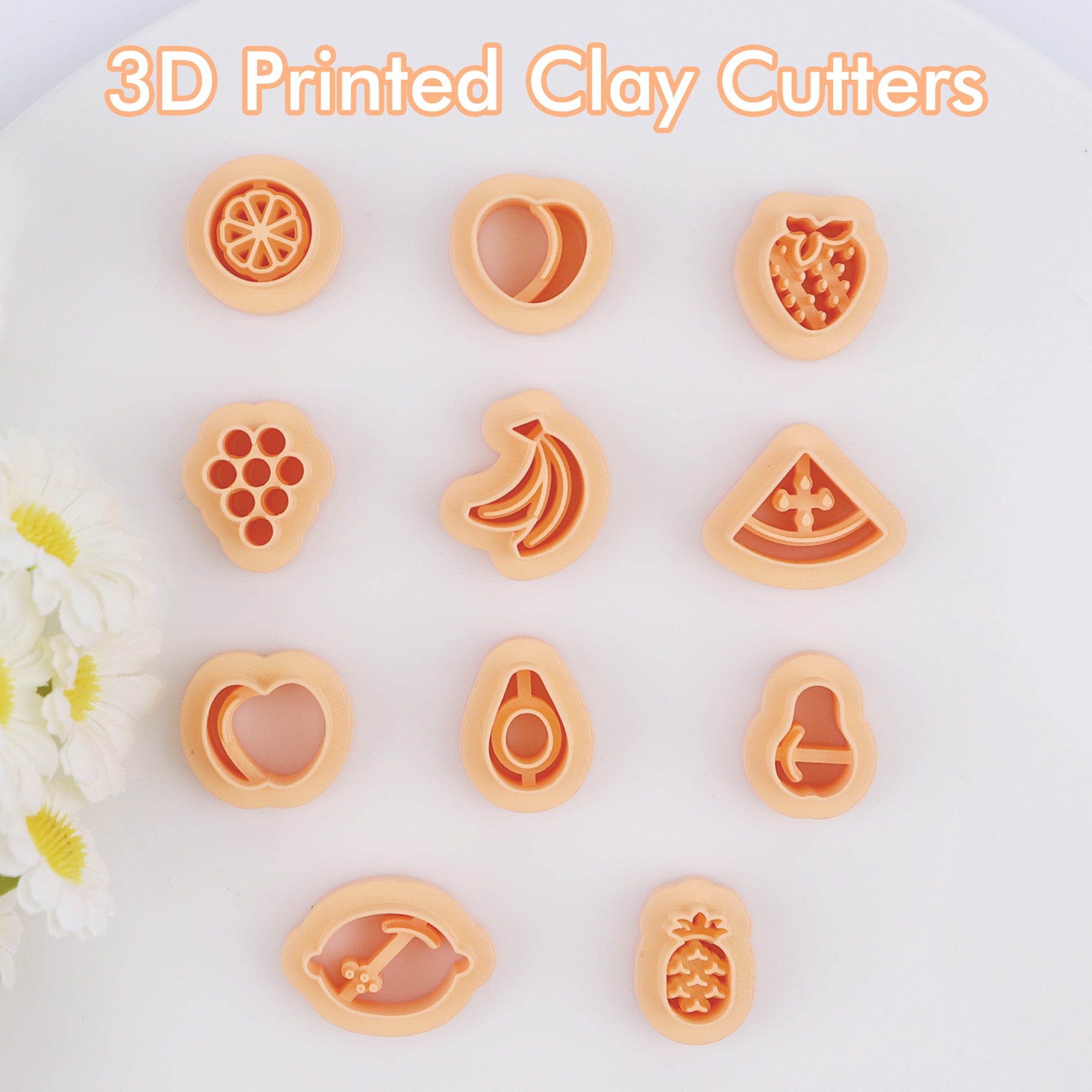 Puocaon Fruits Polymer Clay Studs Cutters 11 Pcs