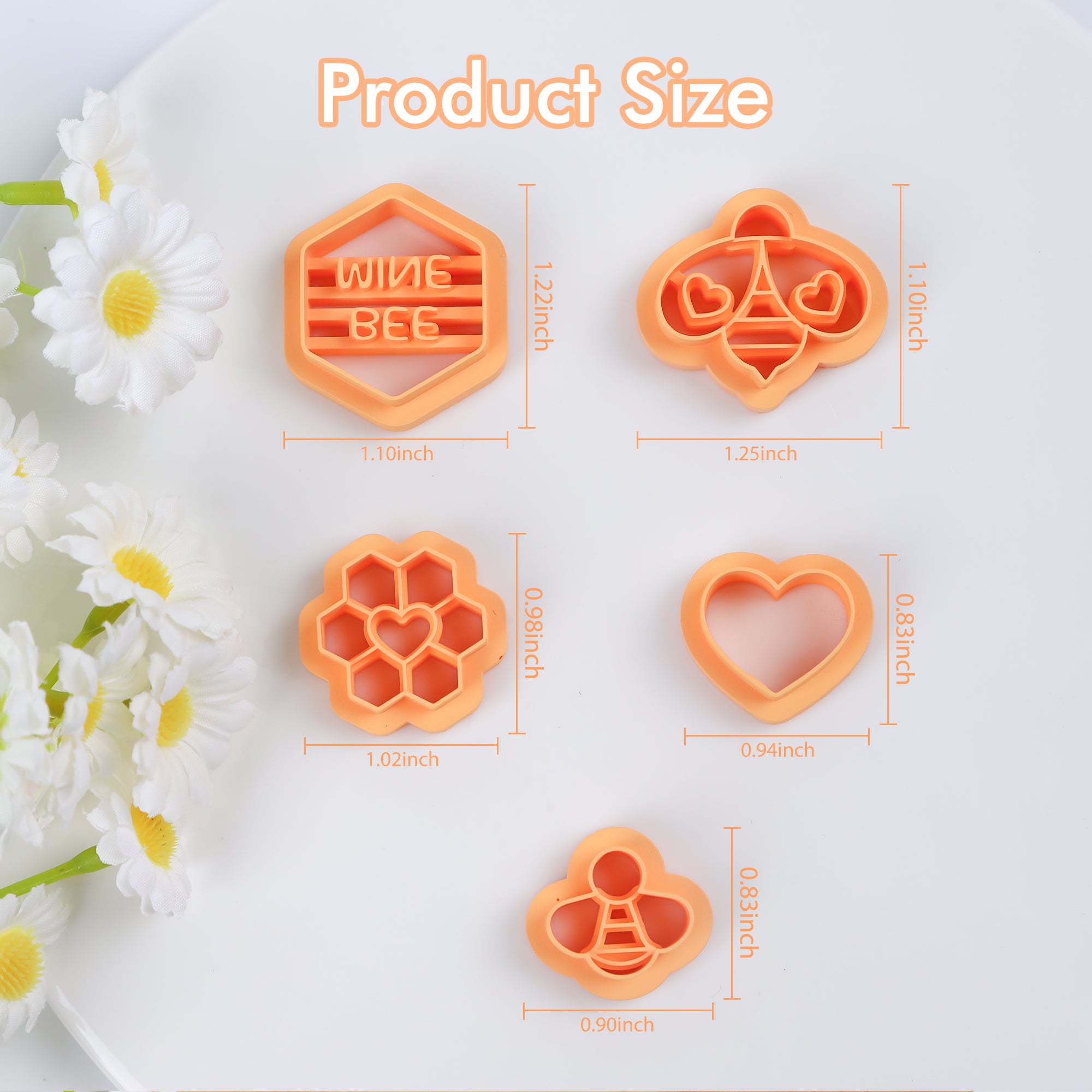 Puocaon Honeybee Polymer Clay Cutters 5 Pcs